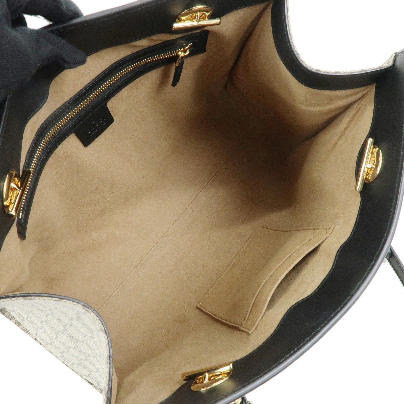 Padlock GG Supreme Leather Chain Shoulder Bag Beige Black 479197 — view 10