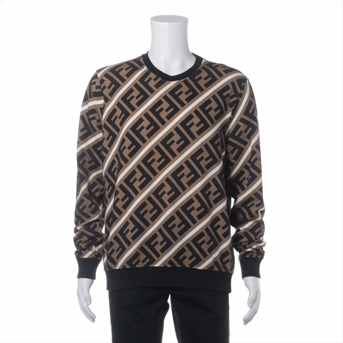 Zucca 22 Years Basic Knitted Fabric Xl Black × Brown Fy0944 Qr Tag Missing Dirt Around The Neck There Is A Scuff