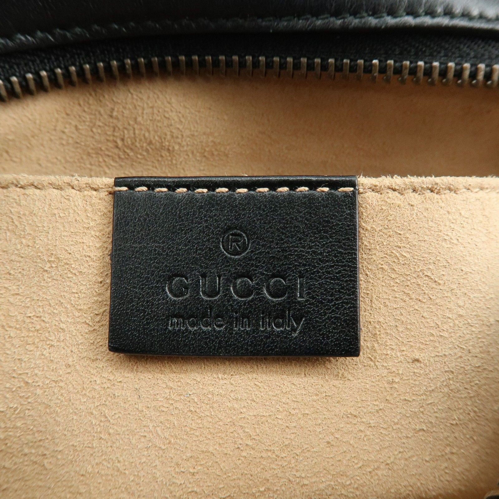 GG Marmont Leather Chevron Shoulder Crossbody Bag Black 448065 — view 23