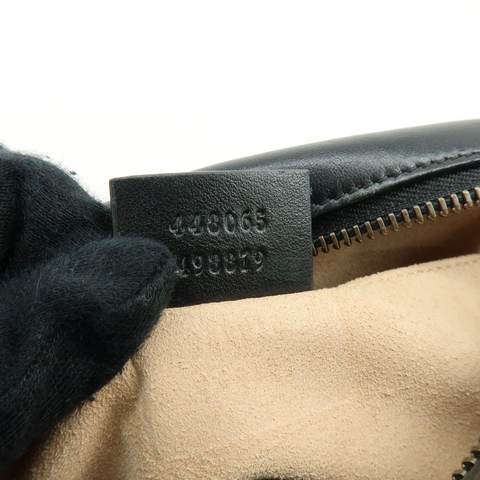 GG Marmont Leather Chevron Shoulder Crossbody Bag Black 448065 — view 24