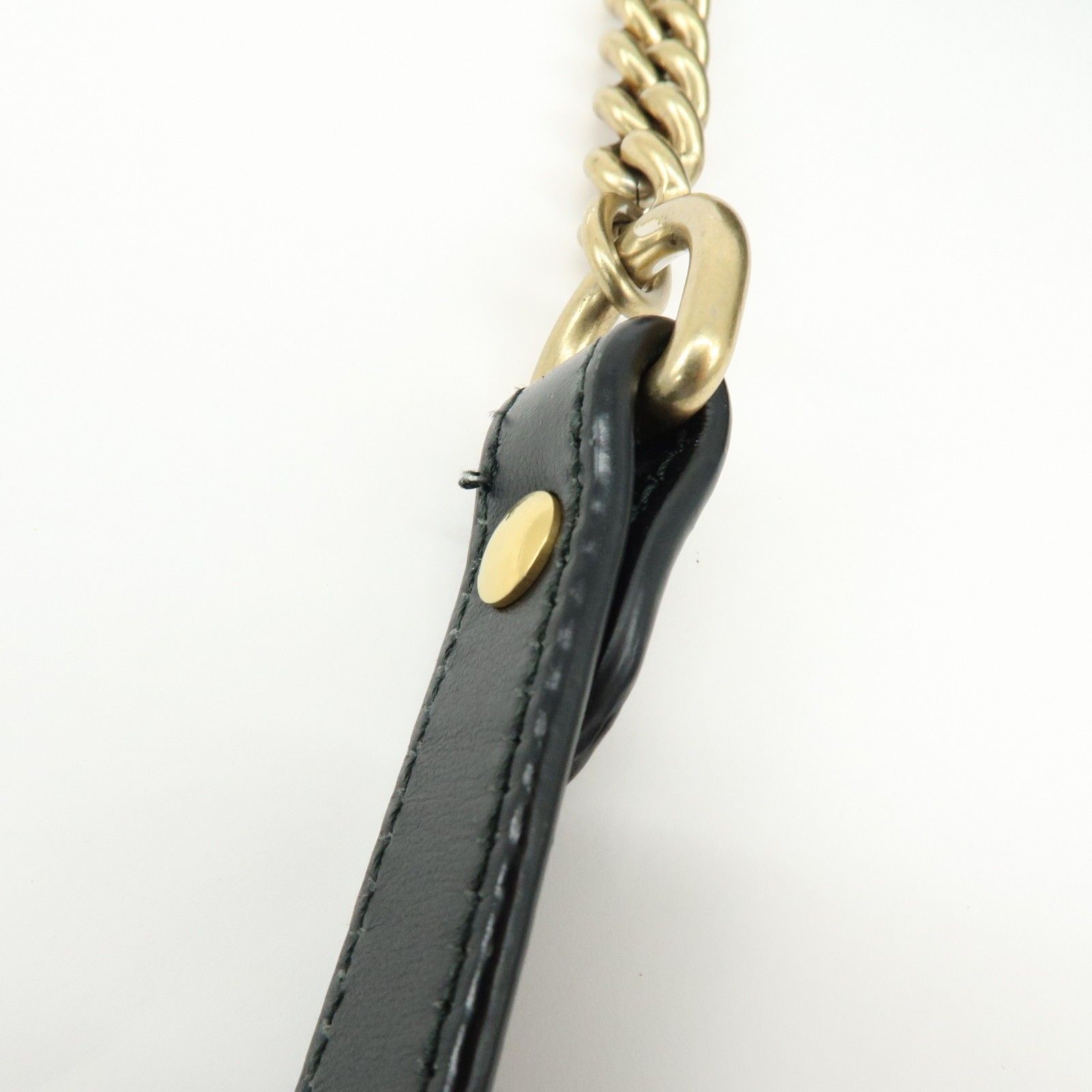 GG Marmont Leather Chevron Shoulder Crossbody Bag Black 448065 — view 8
