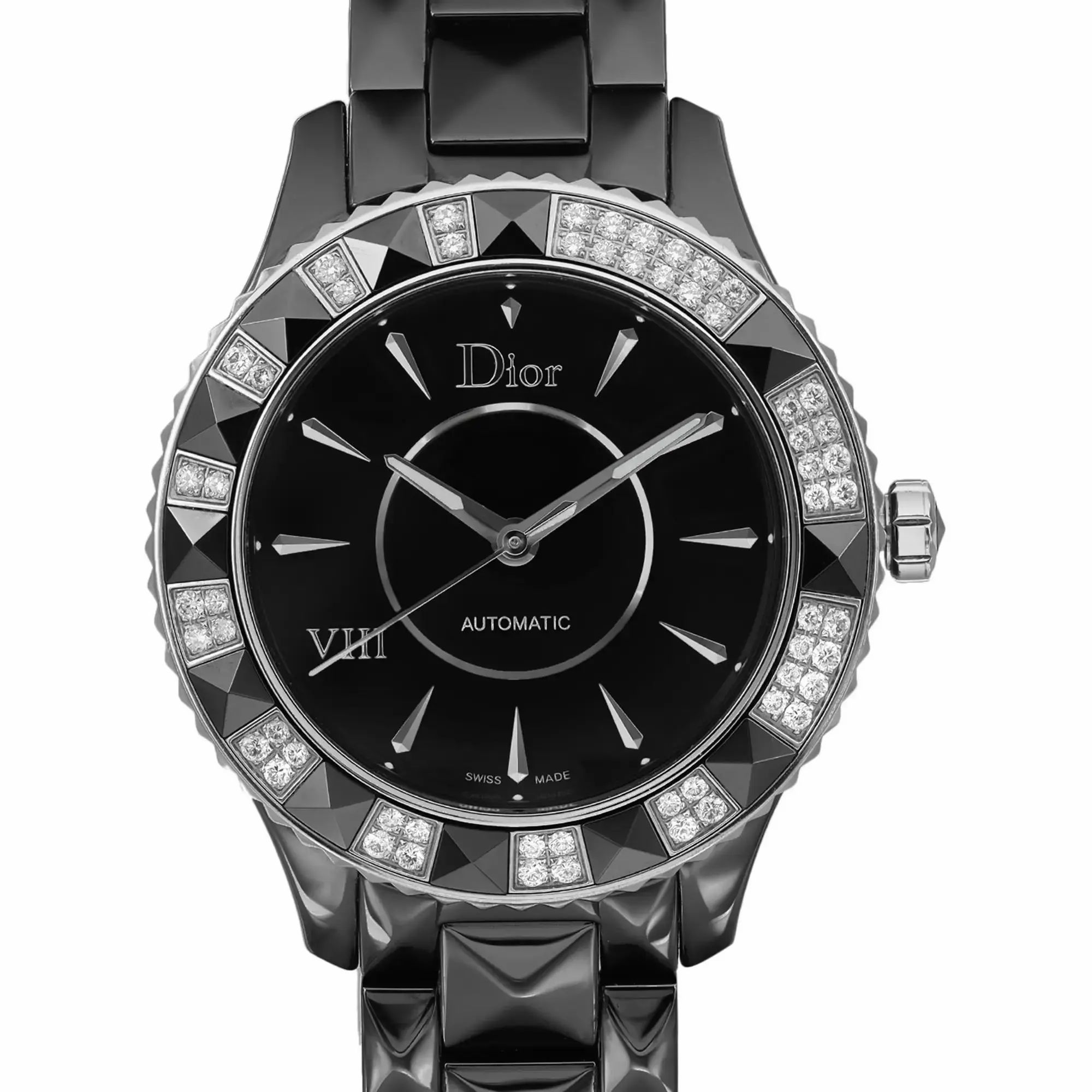 Christian Dior VIII Steel Ceramic Diamonds Black Dial Ladies Watch CD1245E1C001 — view 2