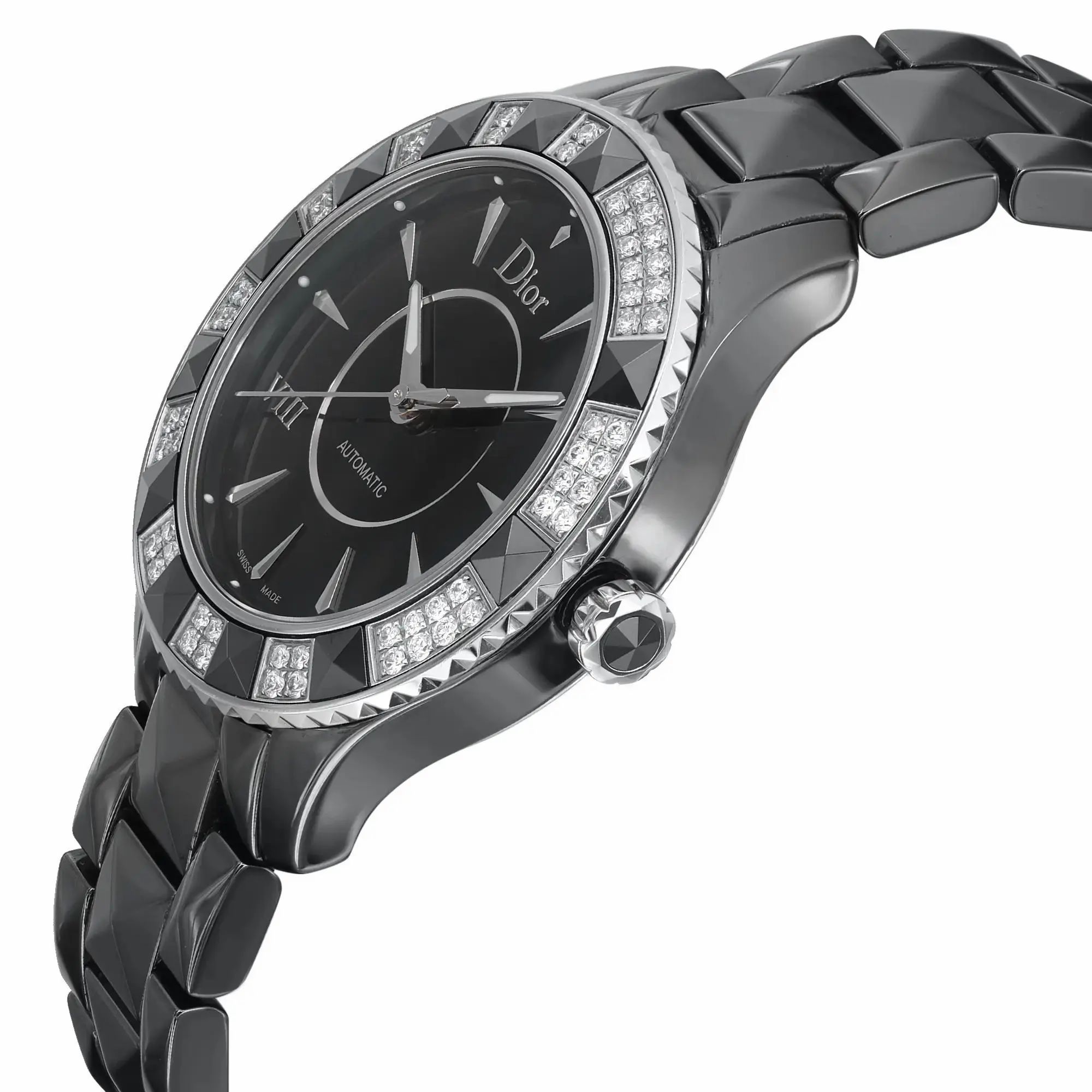 Christian Dior VIII Steel Ceramic Diamonds Black Dial Ladies Watch CD1245E1C001 — view 3