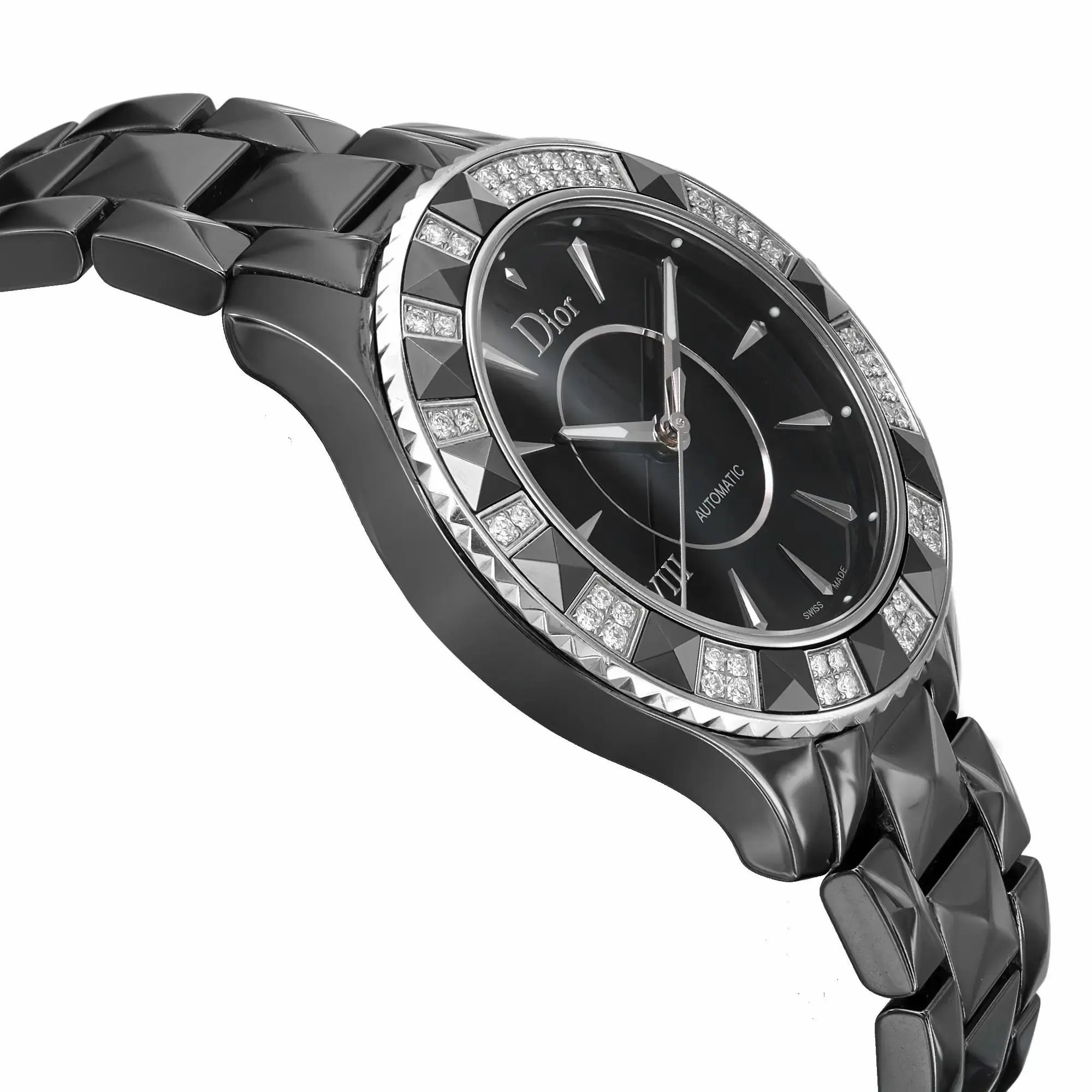 Christian Dior VIII Steel Ceramic Diamonds Black Dial Ladies Watch CD1245E1C001 — view 4