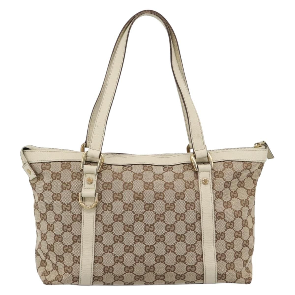 Abbey Hand Bag Beige Gold Tone 141470 Auth, Neutral — view 2