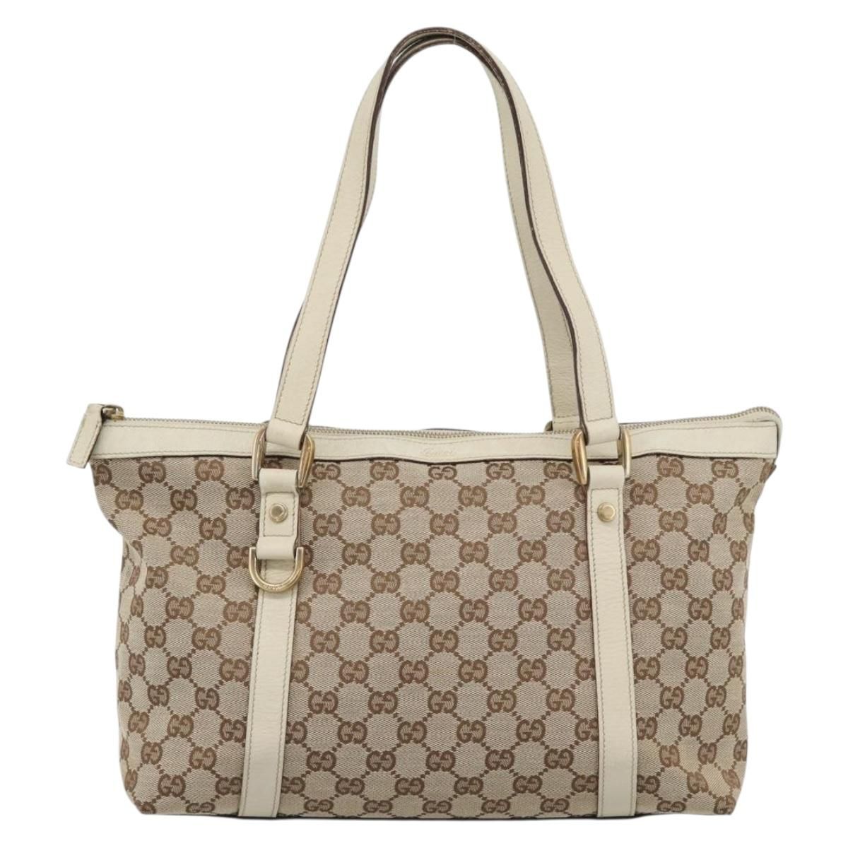 Abbey Hand Bag Beige Gold Tone 141470 Auth, Neutral — view 13
