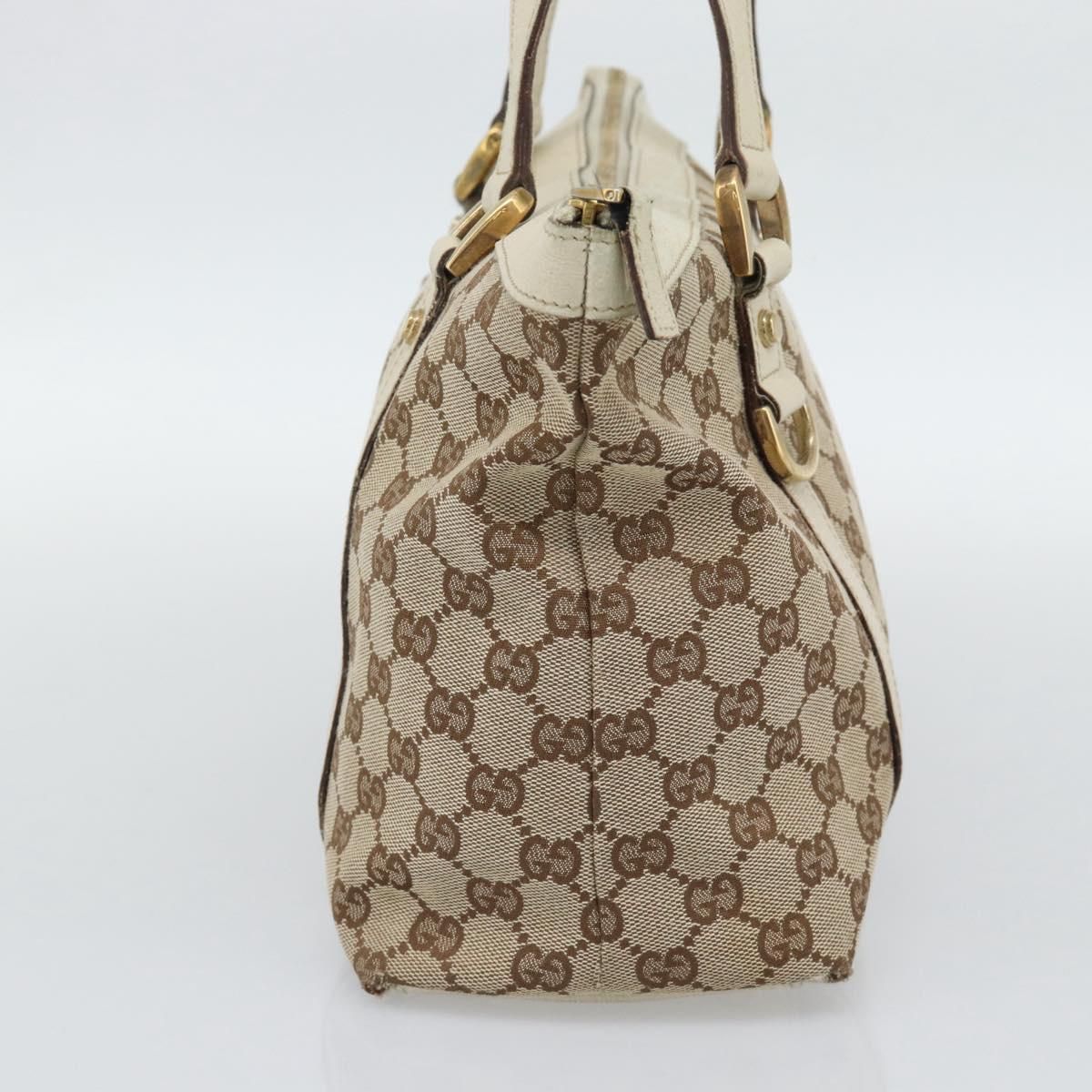 Abbey Hand Bag Beige Gold Tone 141470 Auth, Neutral — view 3