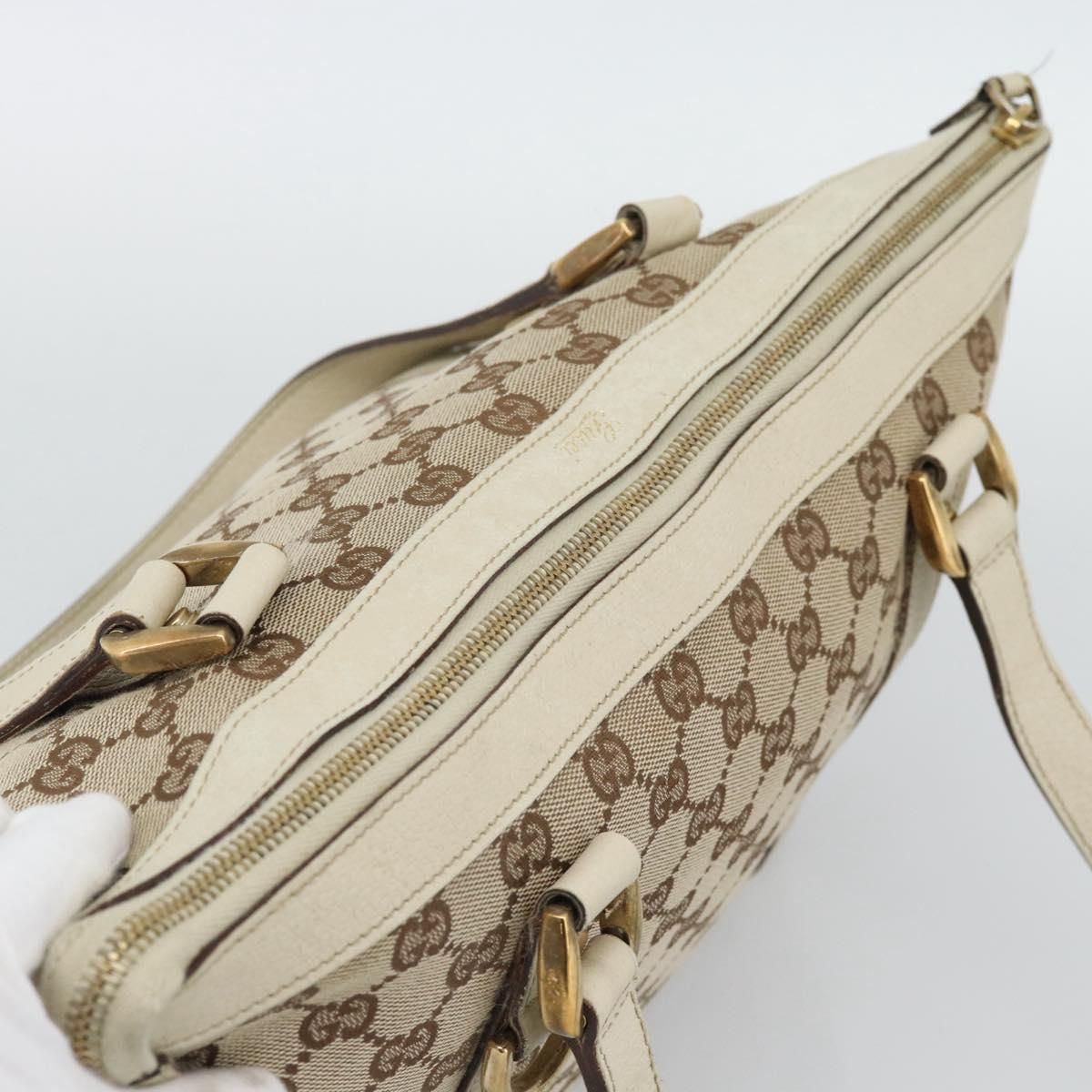 Abbey Hand Bag Beige Gold Tone 141470 Auth, Neutral — view 6