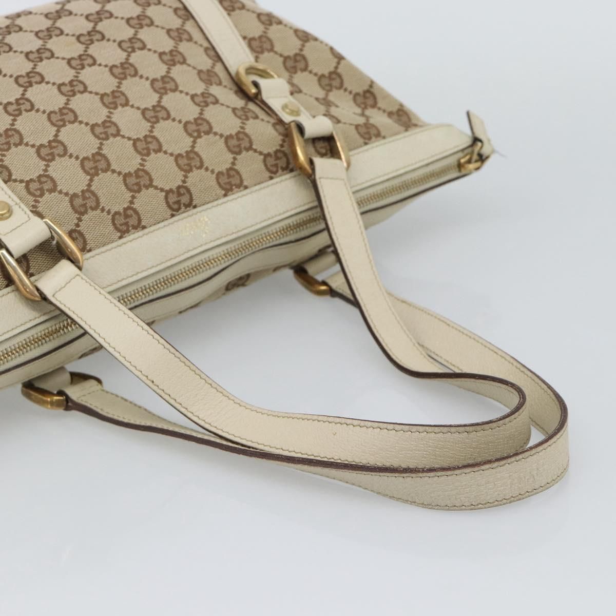 Abbey Hand Bag Beige Gold Tone 141470 Auth, Neutral — view 7