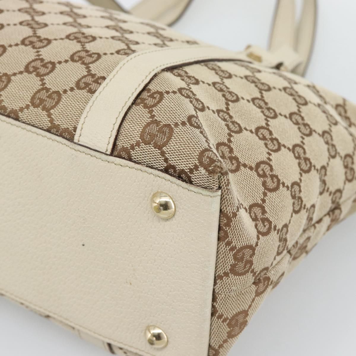 Abbey Hand Bag Beige Gold Tone 141470 Auth, Neutral — view 9