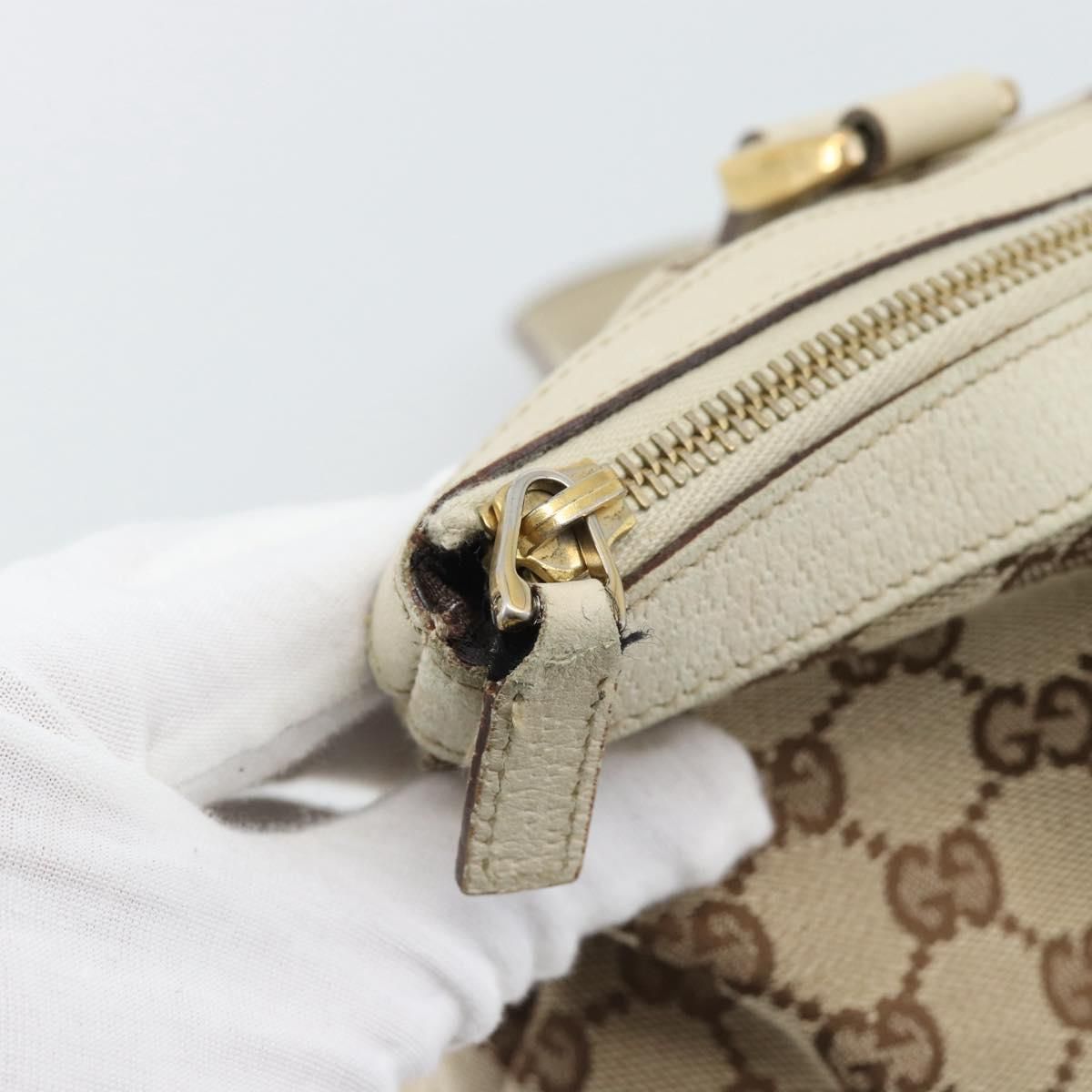 Abbey Hand Bag Beige Gold Tone 141470 Auth, Neutral — view 10