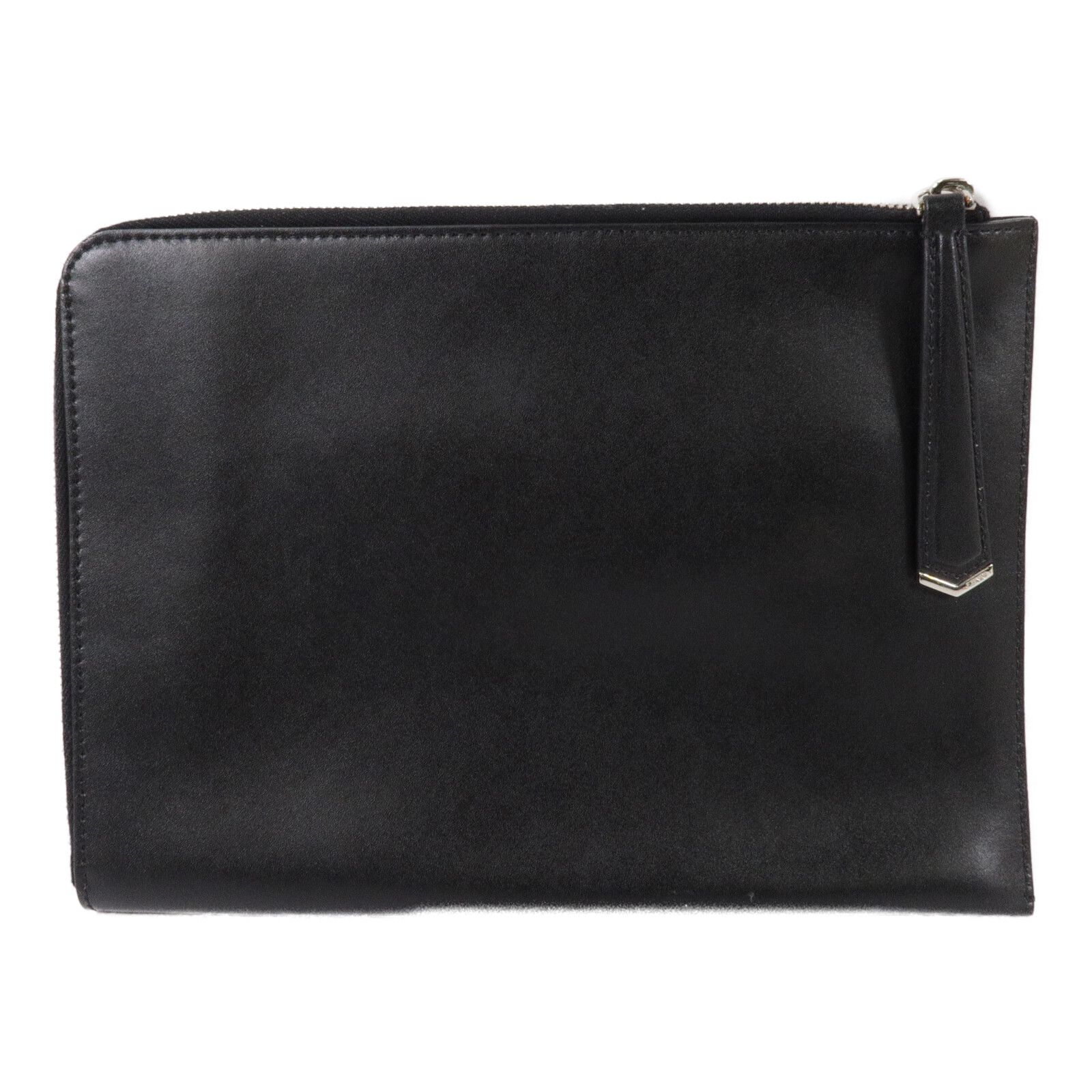 Black Leather Multicolor Studded Zip Clutch Bag — view 2