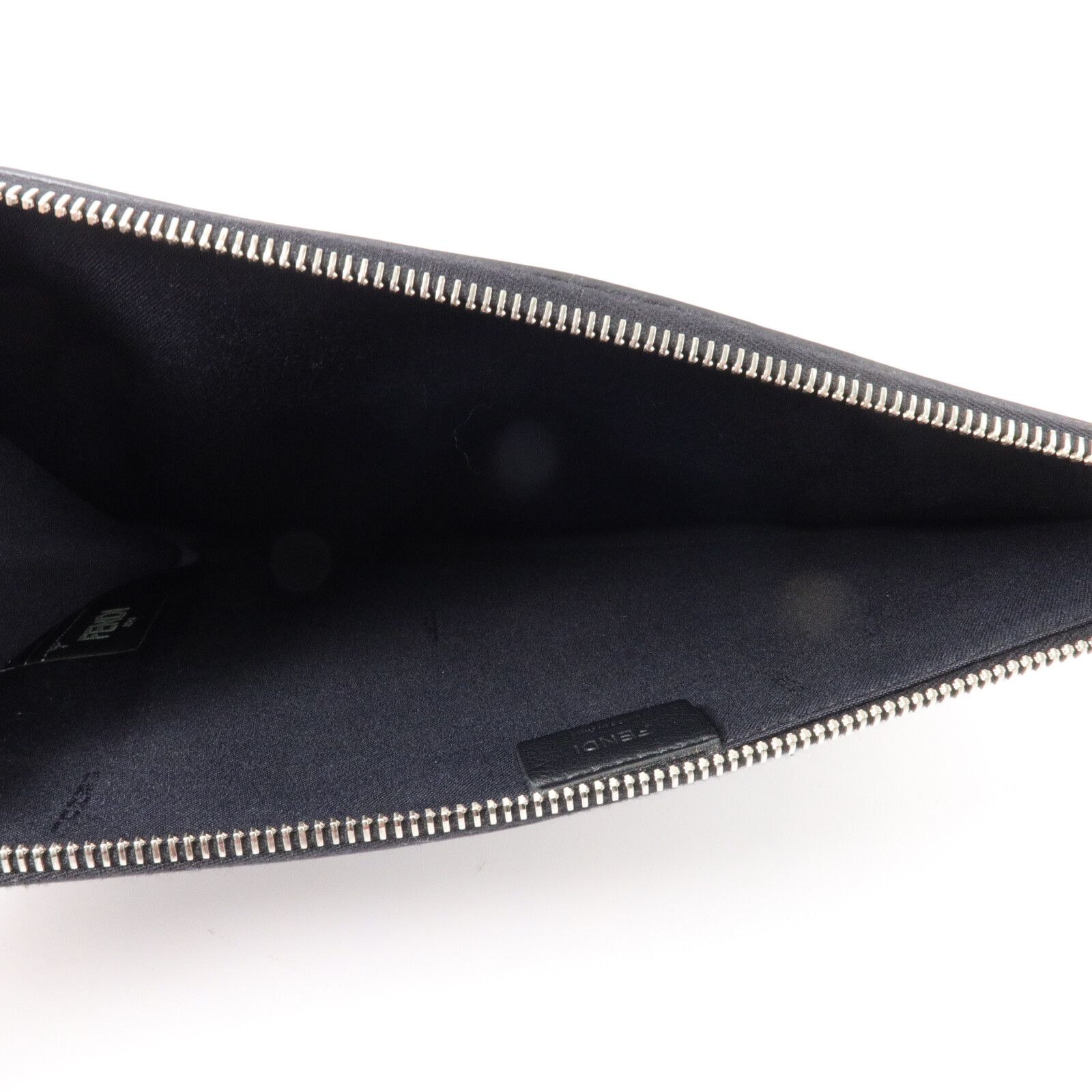 Black Leather Multicolor Studded Zip Clutch Bag — view 5