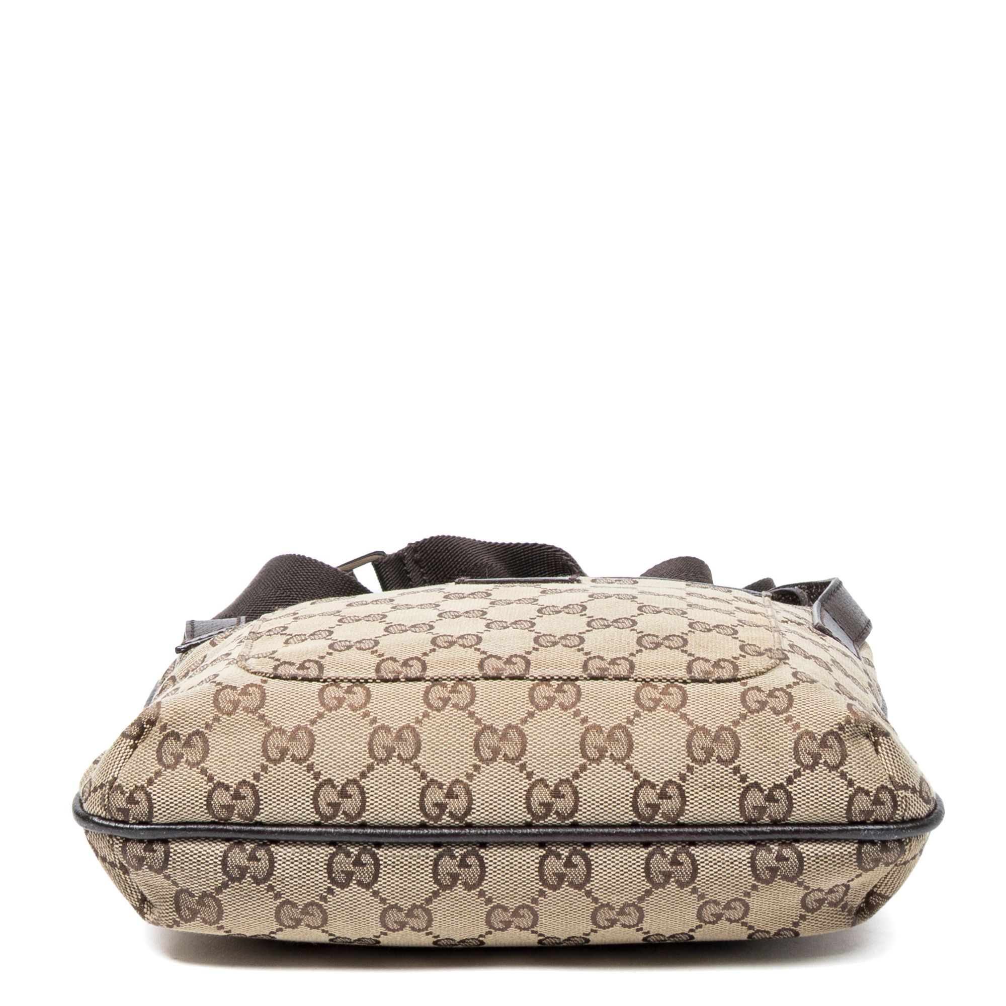 Front Slip Pocket Crossbody Beige/Brown Monogrammed Canvas Silver — view 6