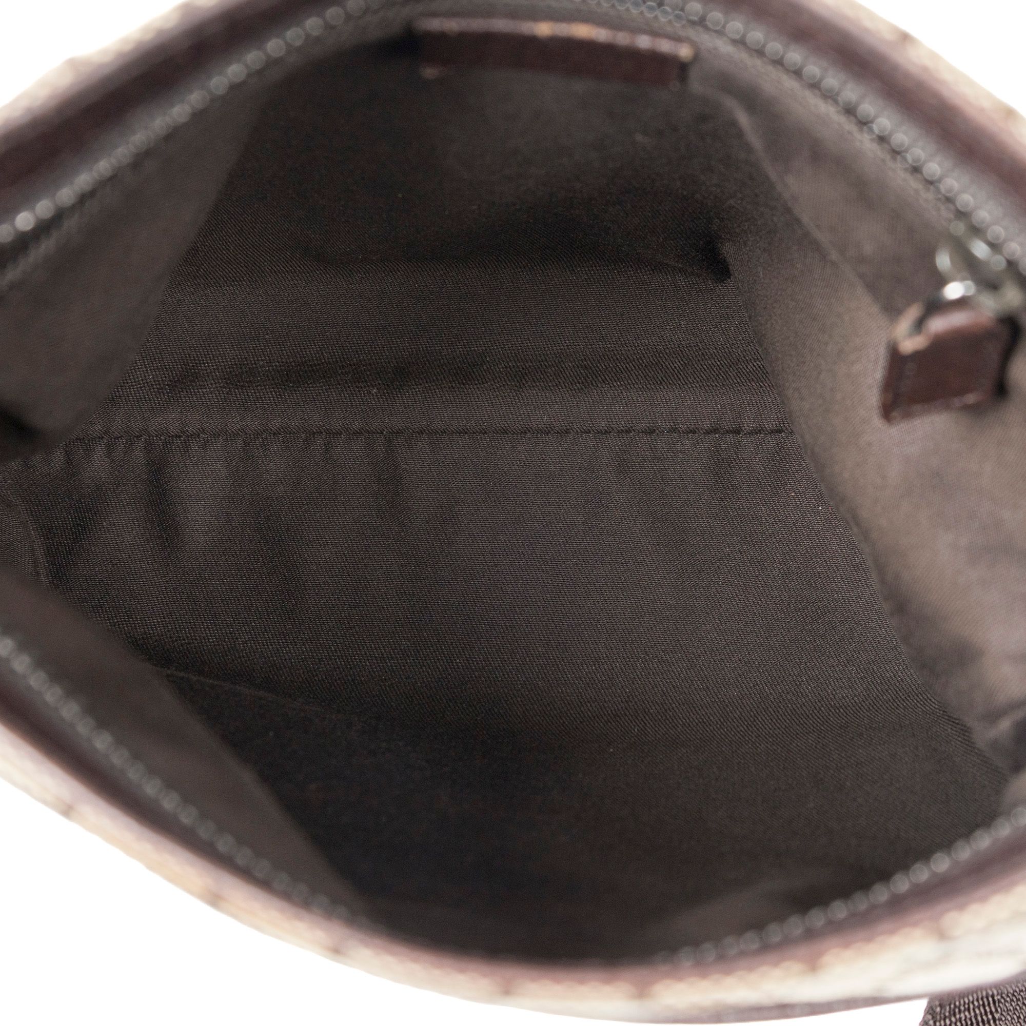 Front Slip Pocket Crossbody Beige/Brown Monogrammed Canvas Silver — view 9