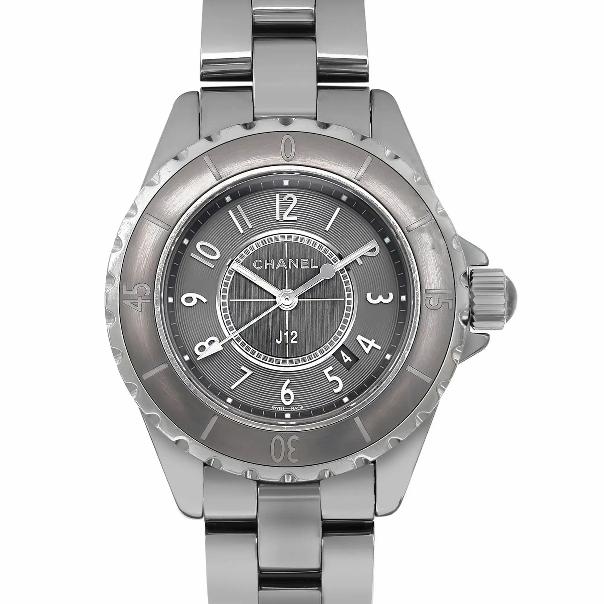 J12 Chromatic 33mm Titanium Ceramic Grey Dial Ladies Quartz Watch H2978 — view 2