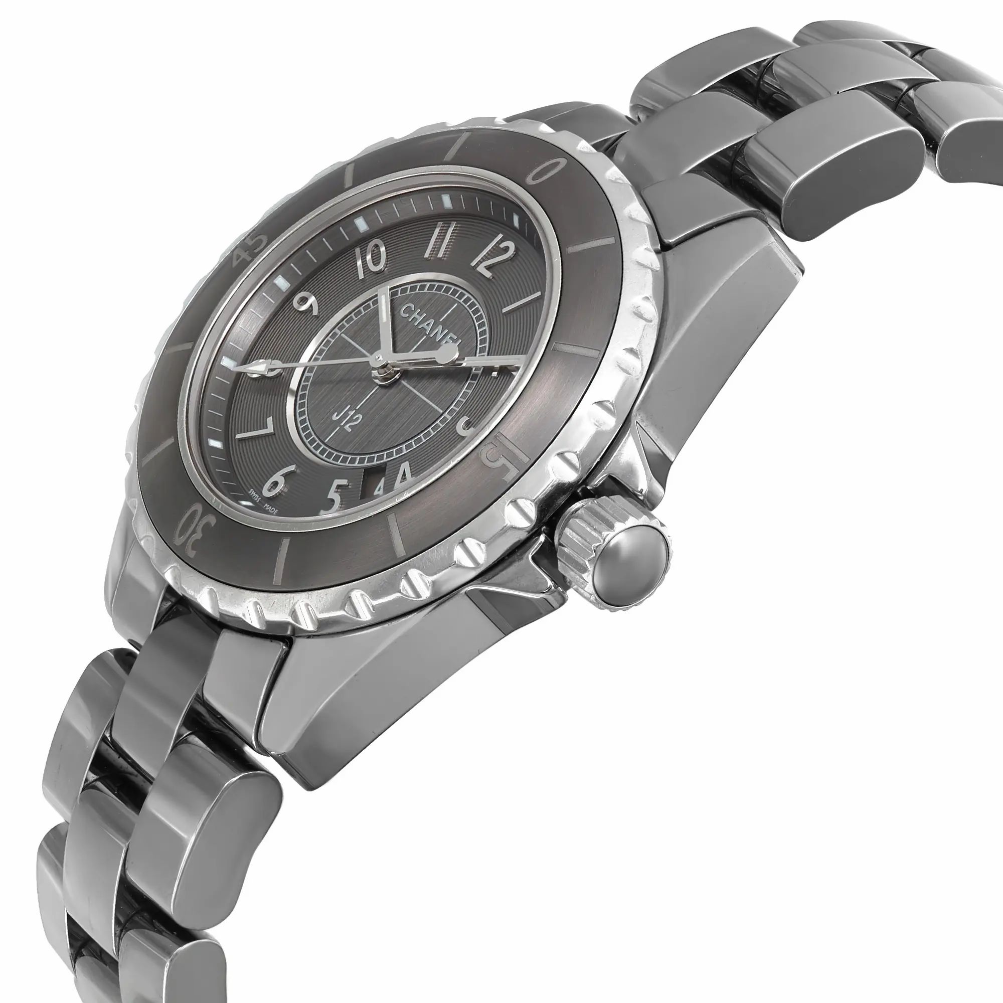 J12 Chromatic 33mm Titanium Ceramic Grey Dial Ladies Quartz Watch H2978 — view 3