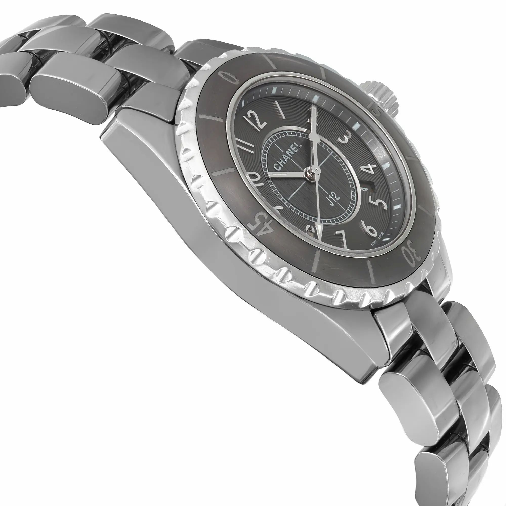 J12 Chromatic 33mm Titanium Ceramic Grey Dial Ladies Quartz Watch H2978 — view 4