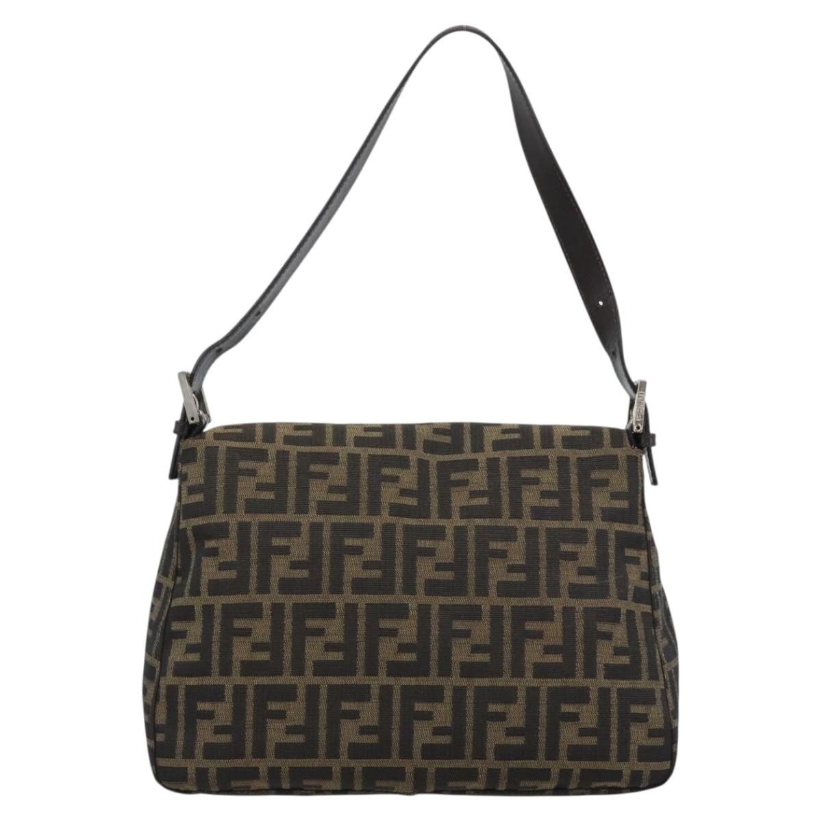 Mama Baguette Shoulder Bag Brown Black Auth, Brown — view 2