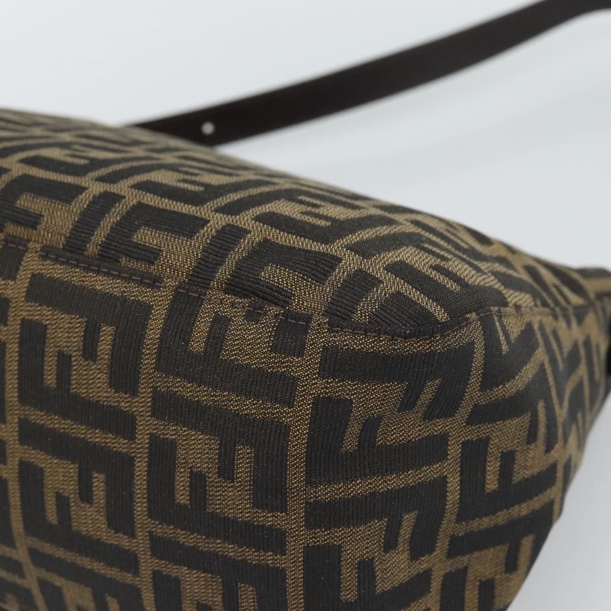 Mama Baguette Shoulder Bag Brown Black Auth, Brown — view 16