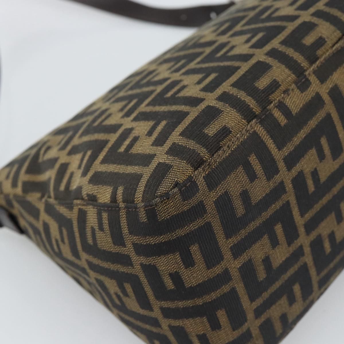 Mama Baguette Shoulder Bag Brown Black Auth, Brown — view 17