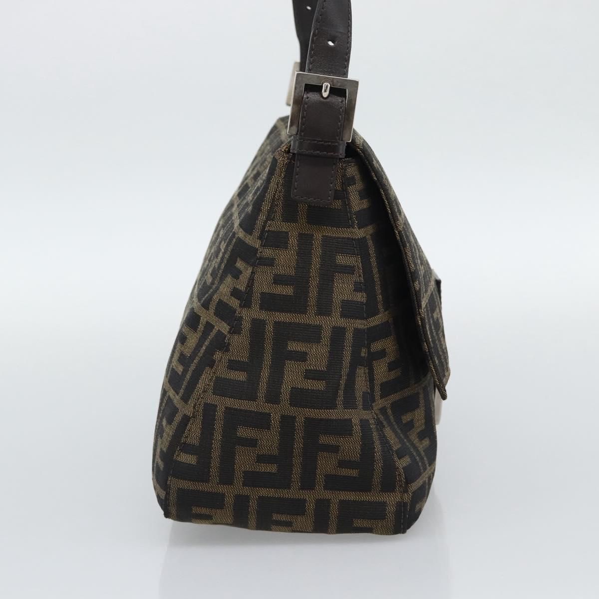 Mama Baguette Shoulder Bag Brown Black Auth, Brown — view 3