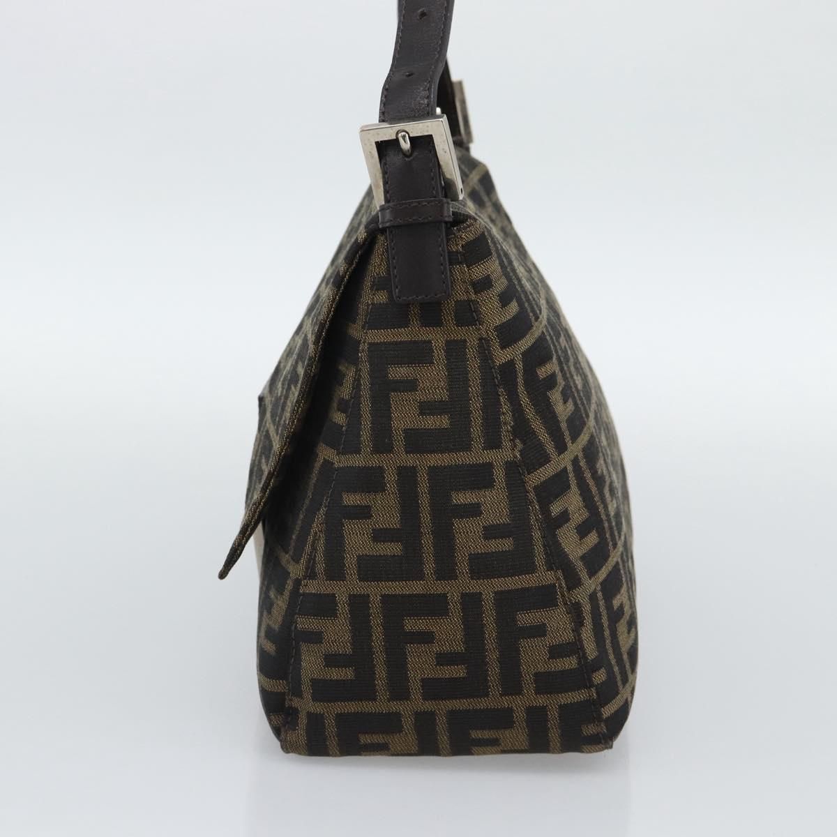 Mama Baguette Shoulder Bag Brown Black Auth, Brown — view 4