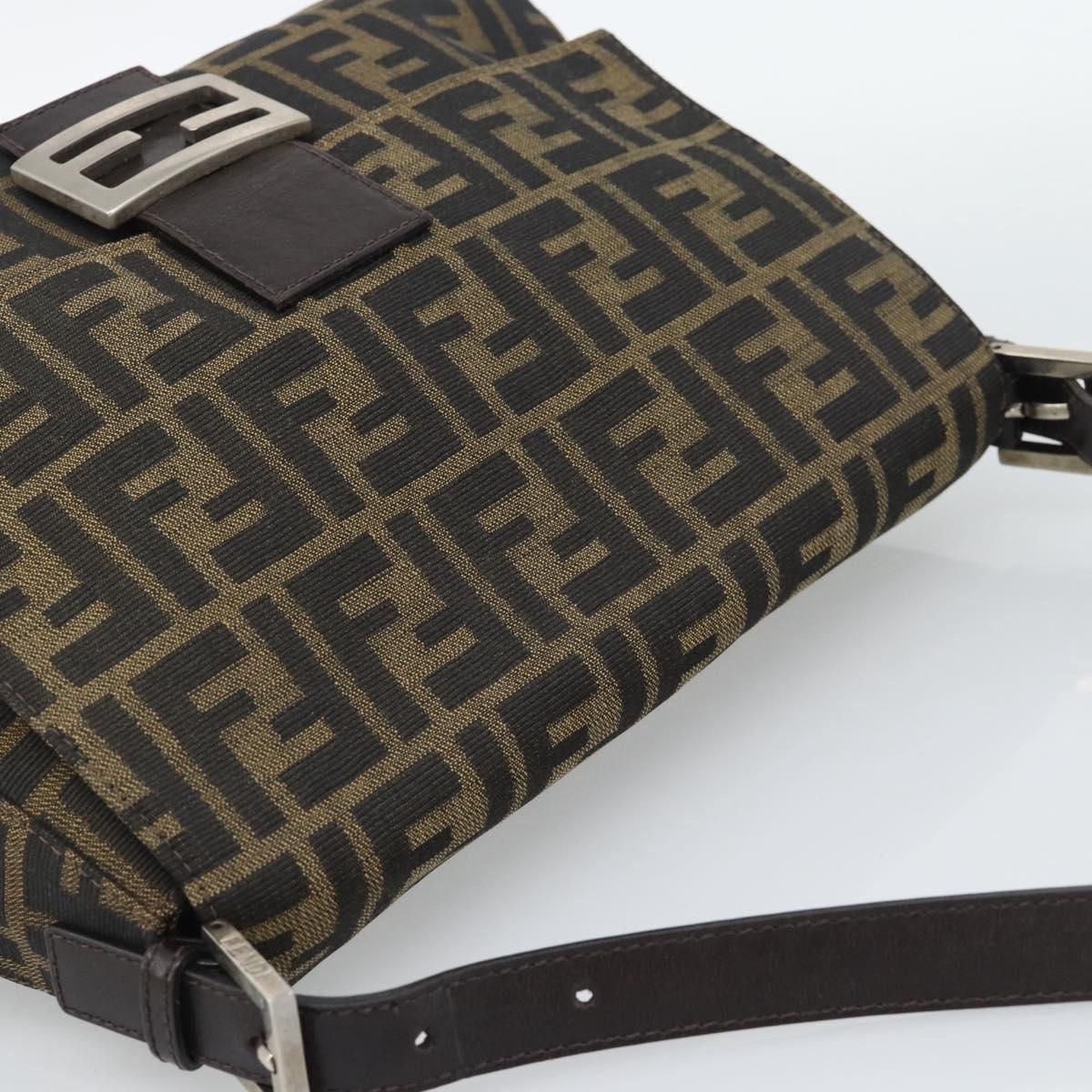Mama Baguette Shoulder Bag Brown Black Auth, Brown — view 6