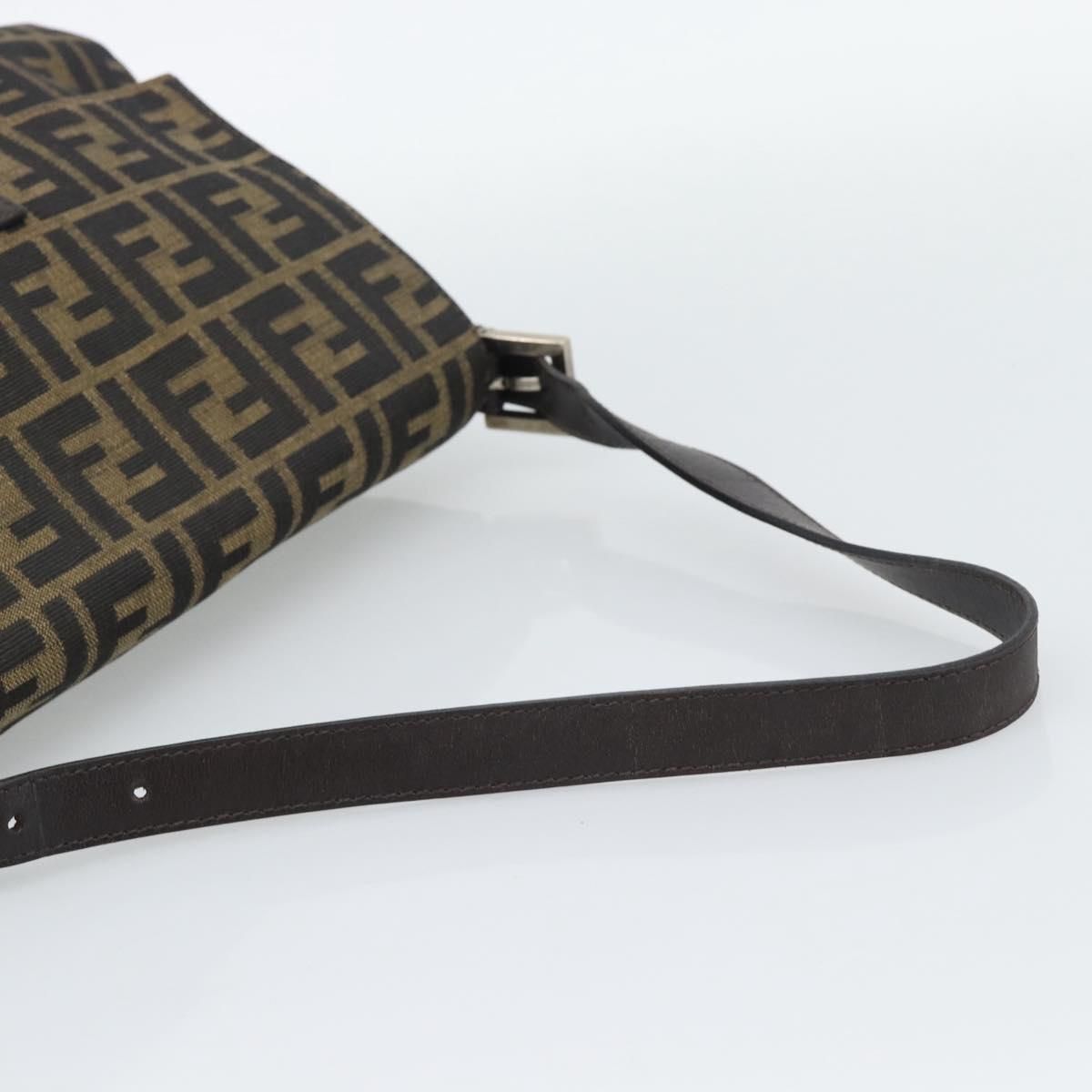 Mama Baguette Shoulder Bag Brown Black Auth, Brown — view 7