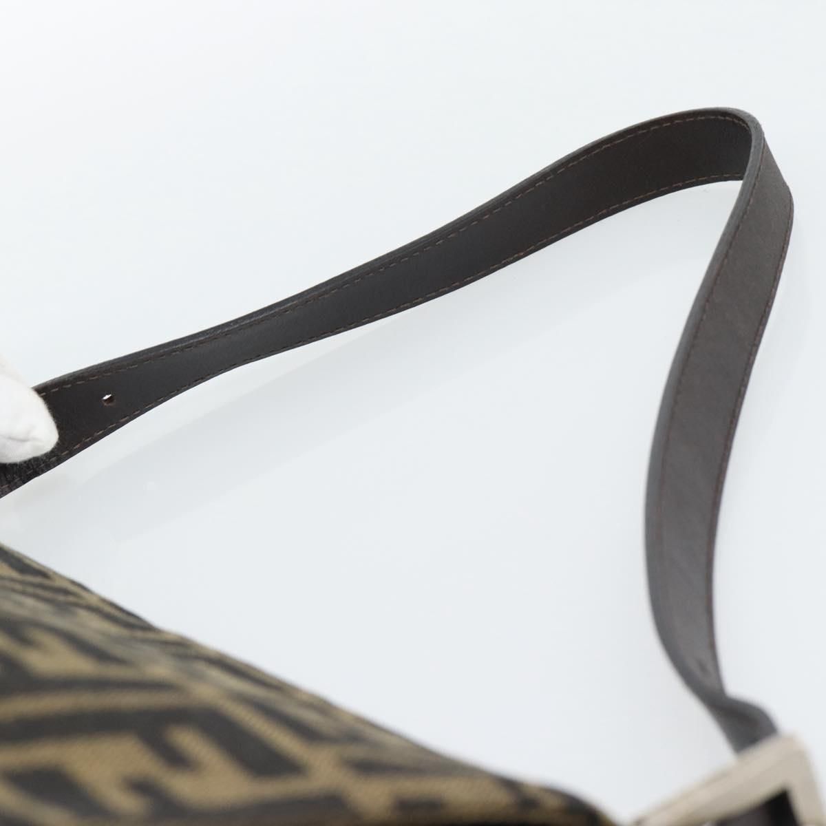 Mama Baguette Shoulder Bag Brown Black Auth, Brown — view 8