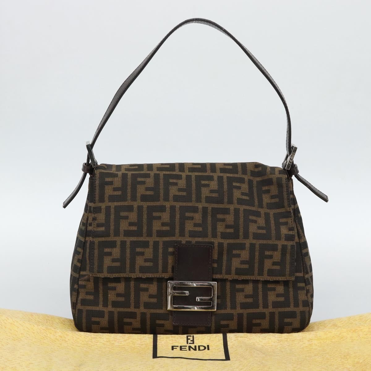Mama Baguette Shoulder Bag Black Silver Brown Auth, Black — view 12