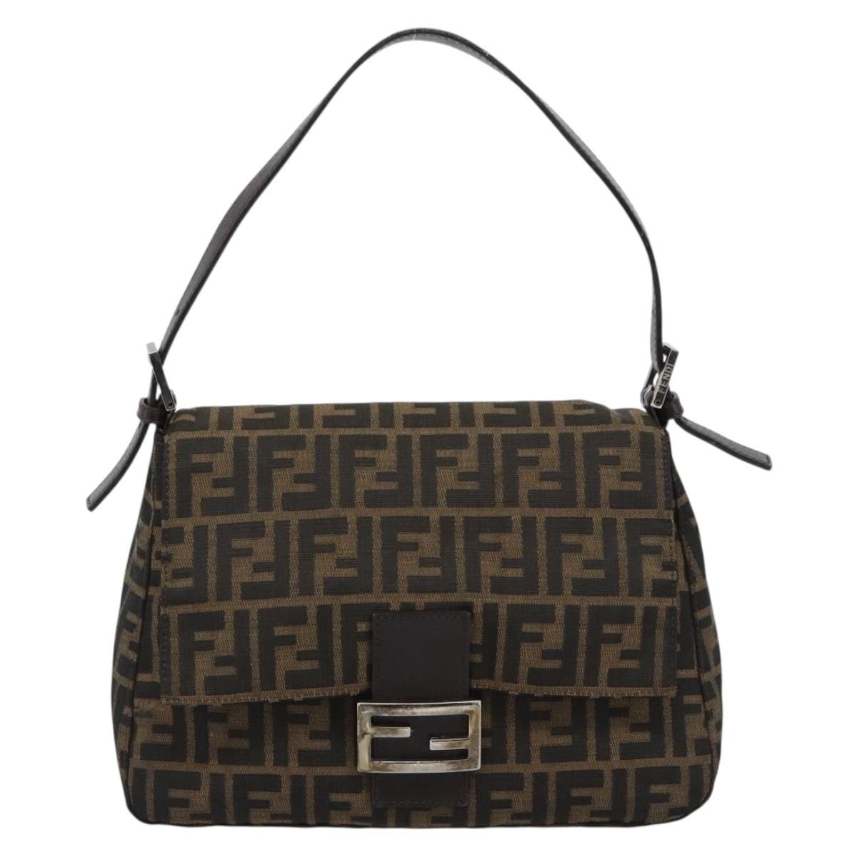 Mama Baguette Shoulder Bag Black Silver Brown Auth, Black — view 13