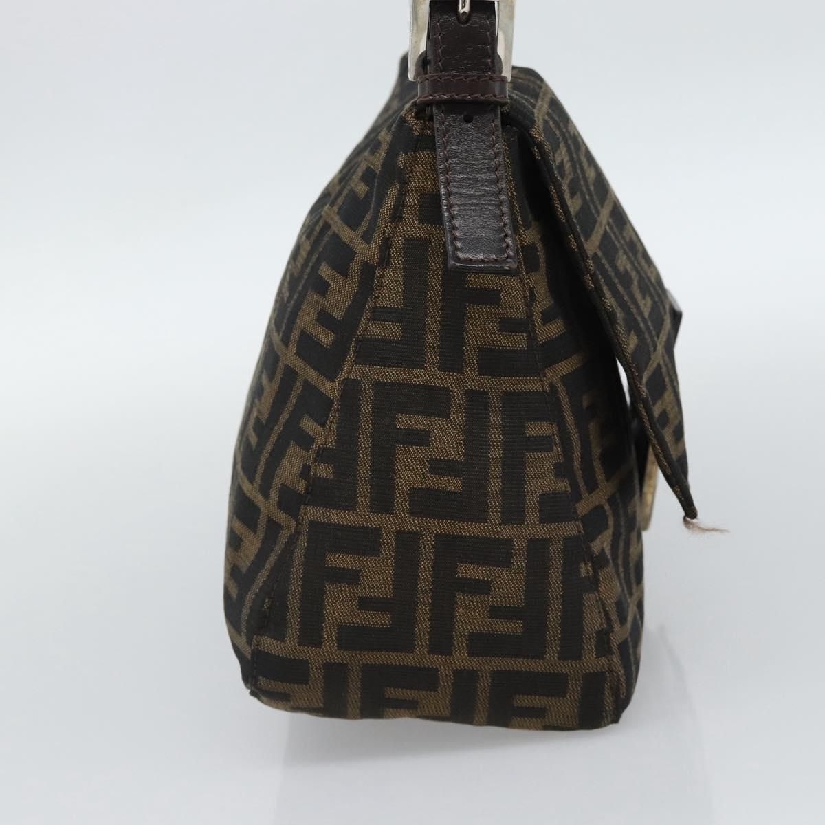 Mama Baguette Shoulder Bag Black Silver Brown Auth, Black — view 3