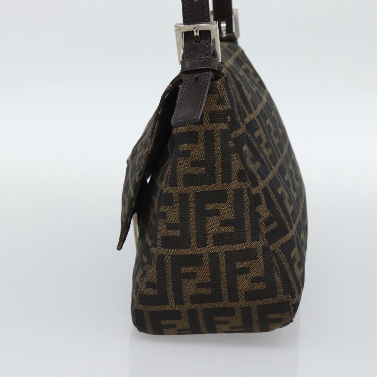 Mama Baguette Shoulder Bag Black Silver Brown Auth, Black — view 4