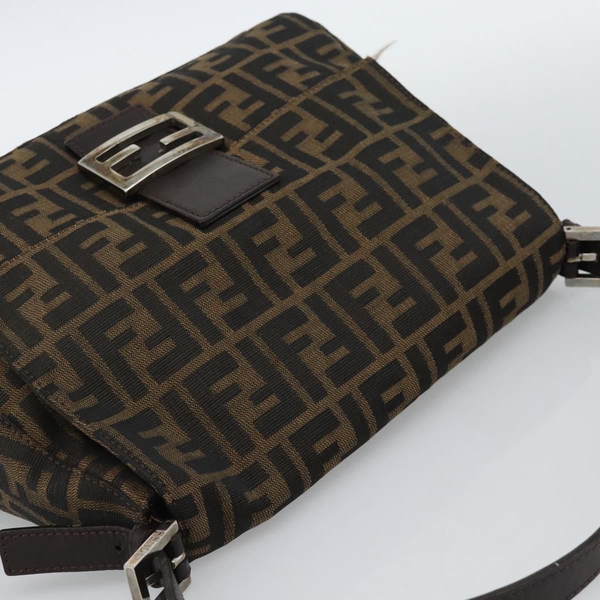 Mama Baguette Shoulder Bag Black Silver Brown Auth, Black — view 6