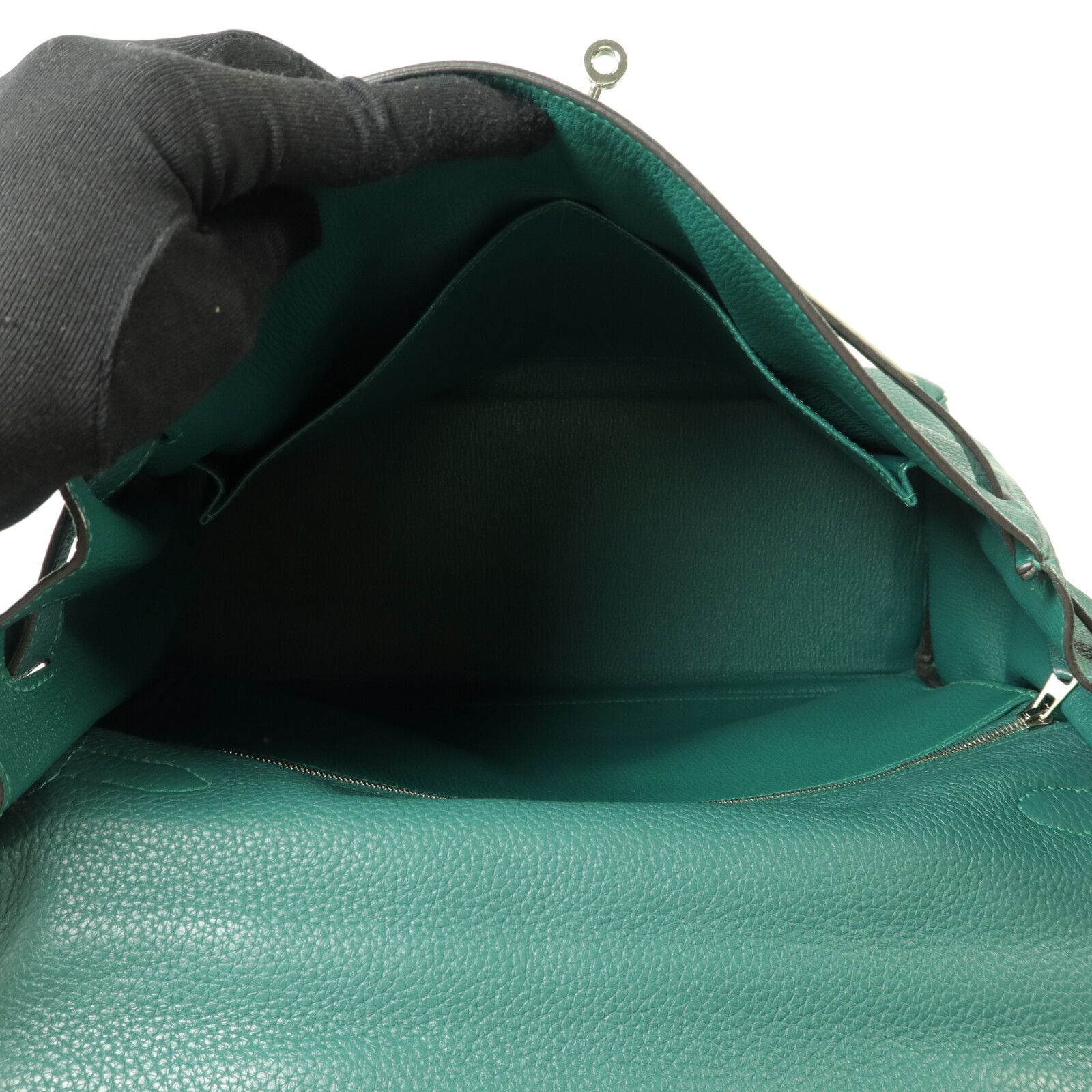 Clemence Leather Malachite Kelly 35 w/PHW — view 5