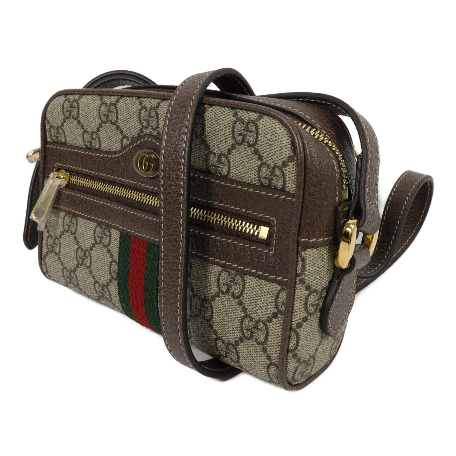 GG Supreme Monogram Web Mini Ophidia Shoulder Bag Brown — view 2