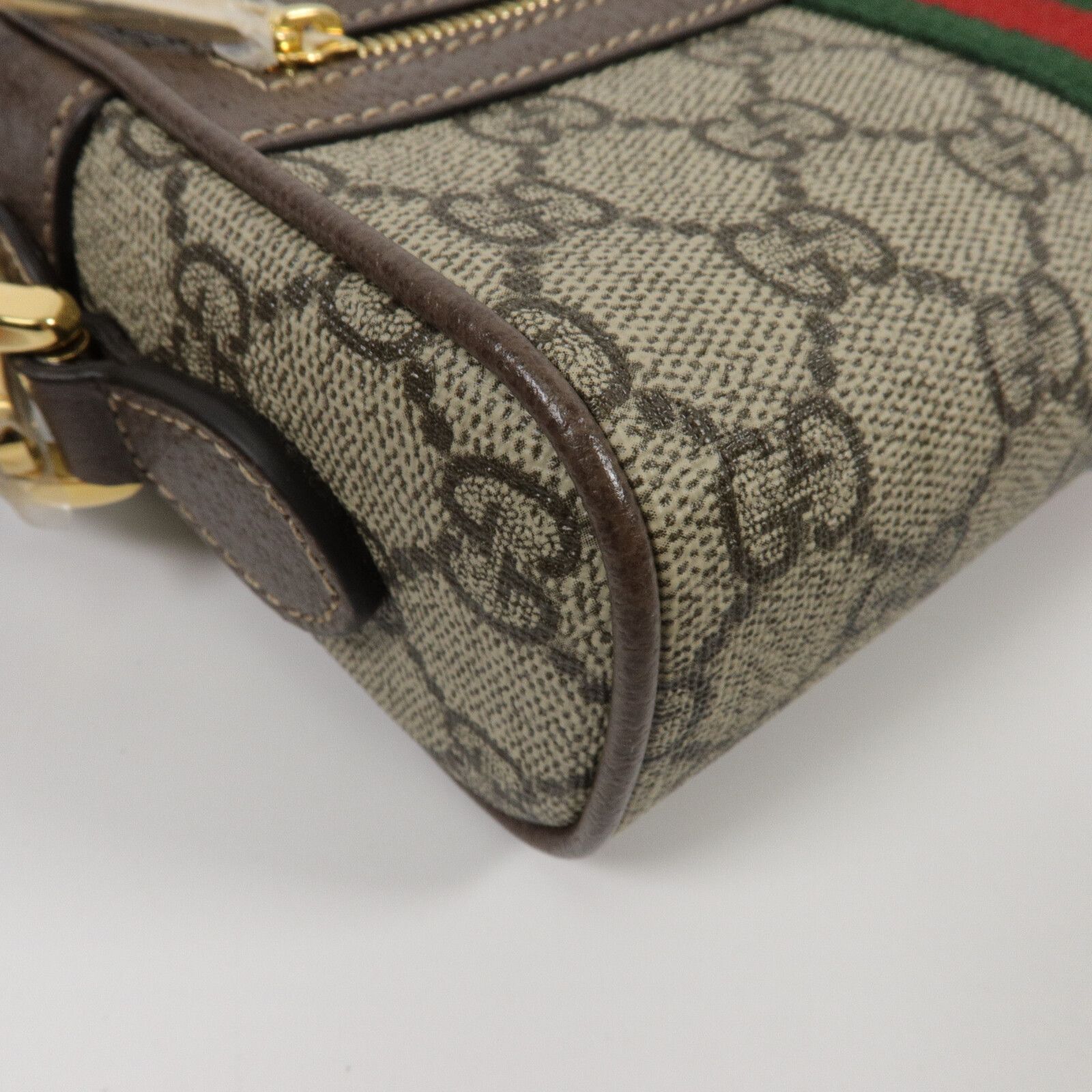 GG Supreme Monogram Web Mini Ophidia Shoulder Bag Brown — view 11