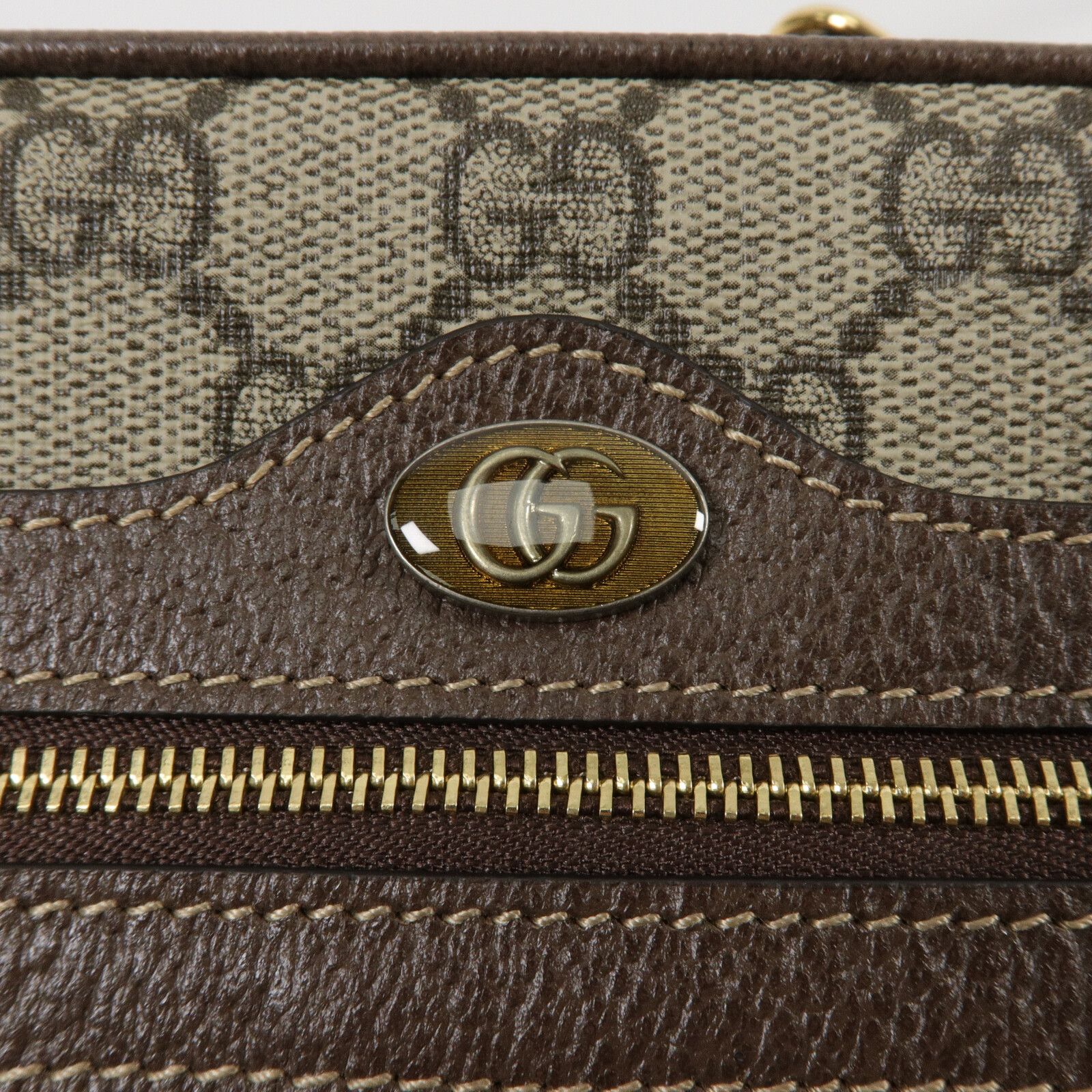 GG Supreme Monogram Web Mini Ophidia Shoulder Bag Brown — view 8
