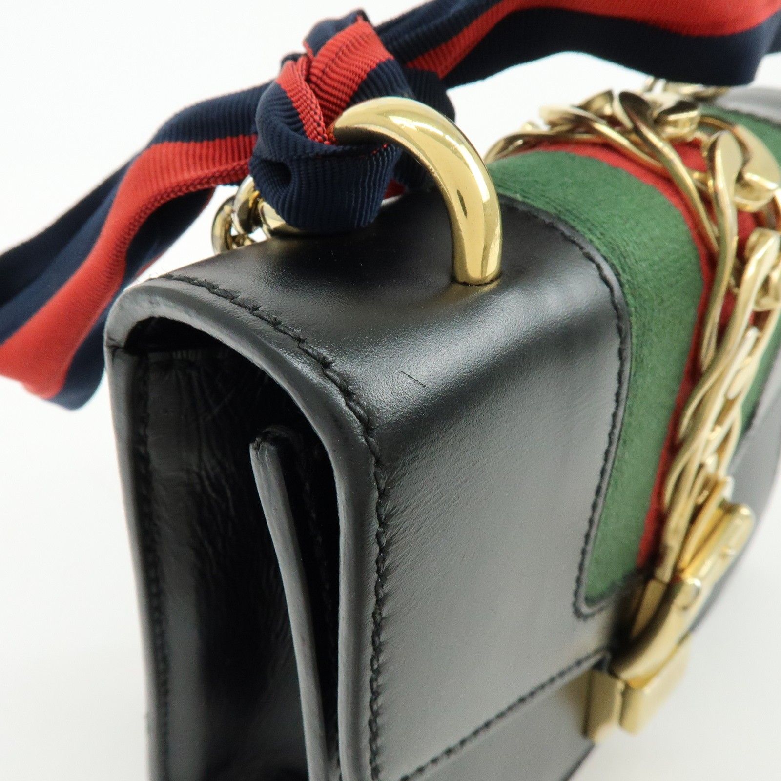 Calfskin Mini Sylvie Shoulder Bag Black — view 12