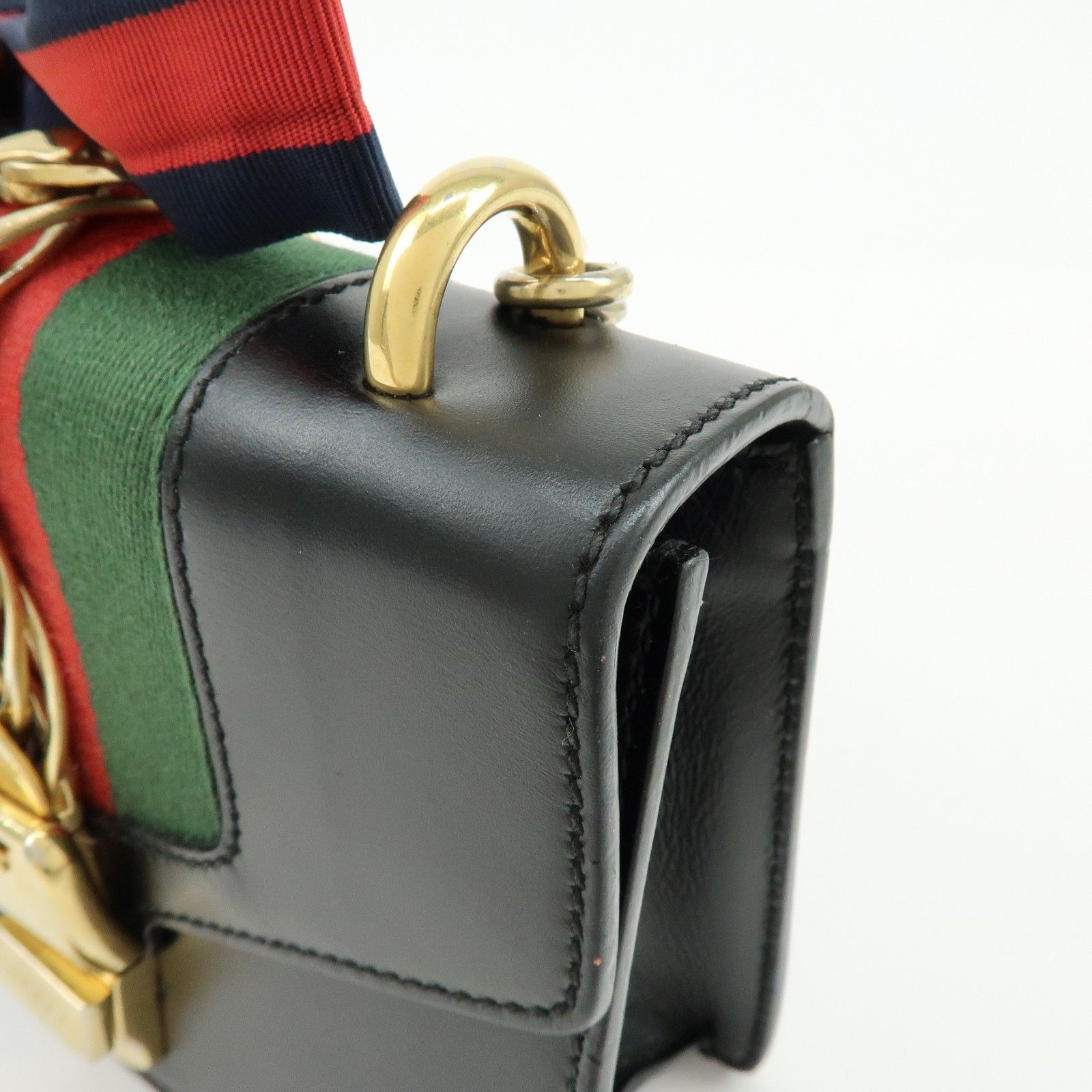 Calfskin Mini Sylvie Shoulder Bag Black — view 13