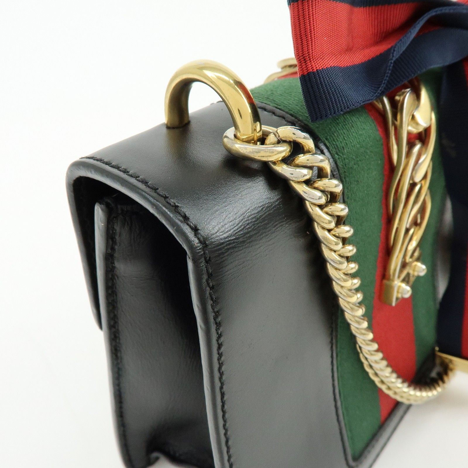 Calfskin Mini Sylvie Shoulder Bag Black — view 14