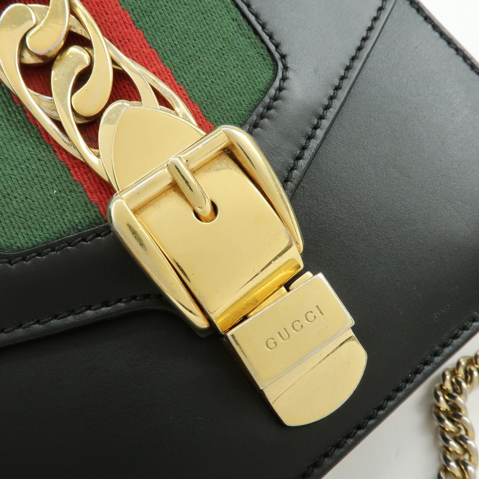 Calfskin Mini Sylvie Shoulder Bag Black — view 16