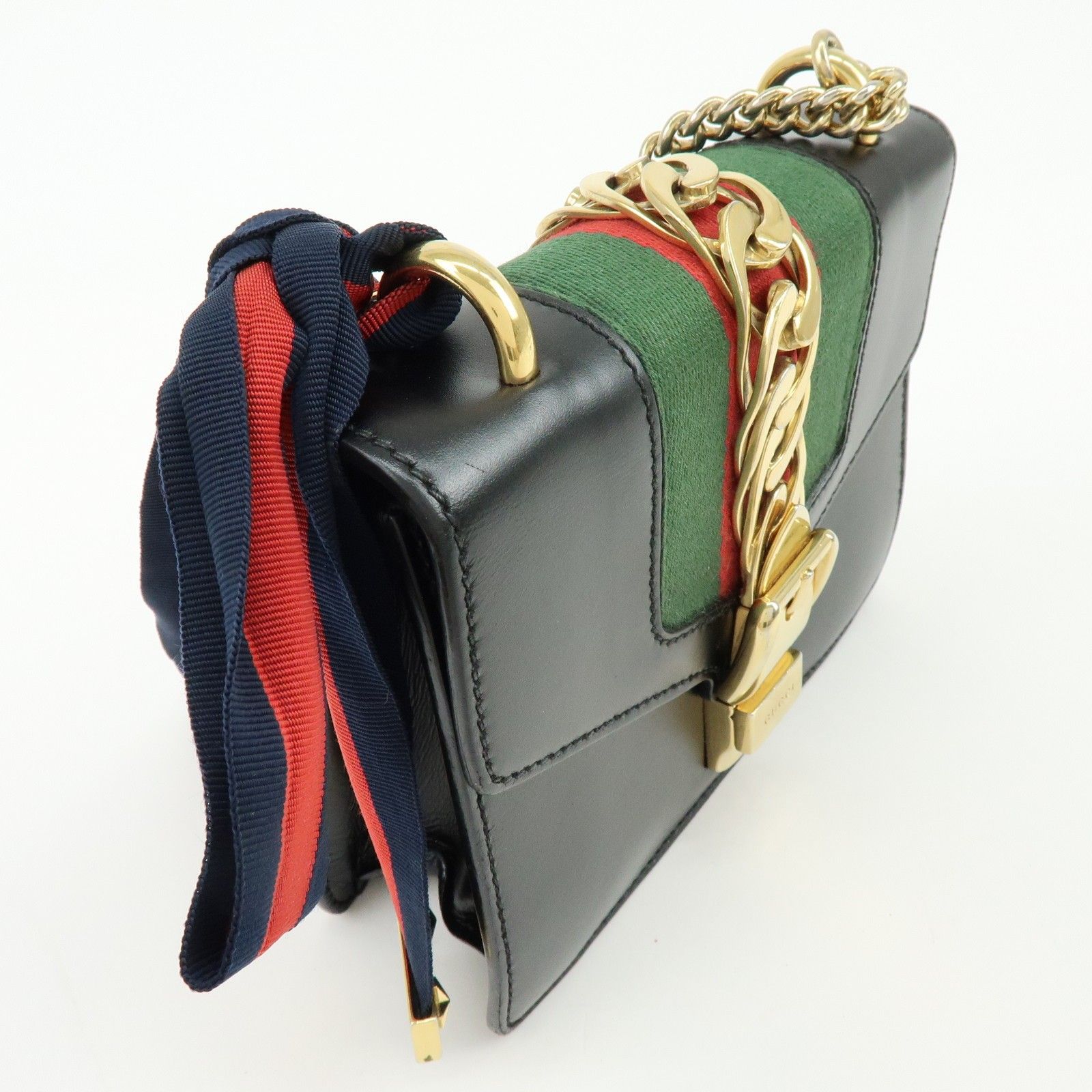 Calfskin Mini Sylvie Shoulder Bag Black — view 4