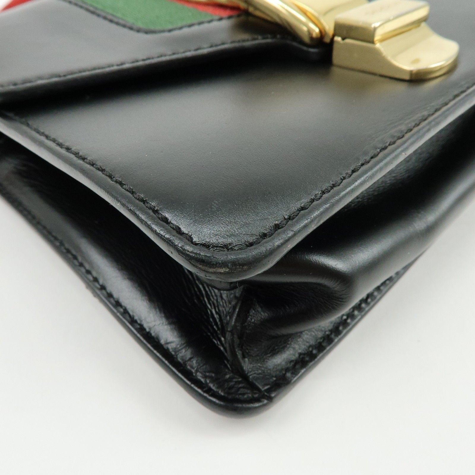 Calfskin Mini Sylvie Shoulder Bag Black — view 8