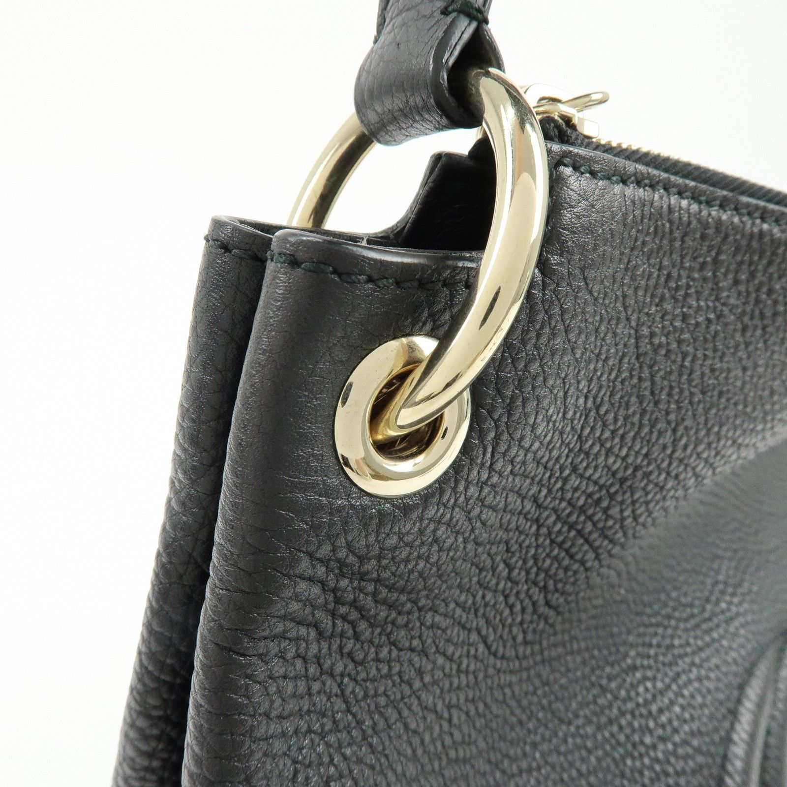 SOHO Interlocking G Leather 2Way Bag Shoulder Bag Black 408825 — view 12