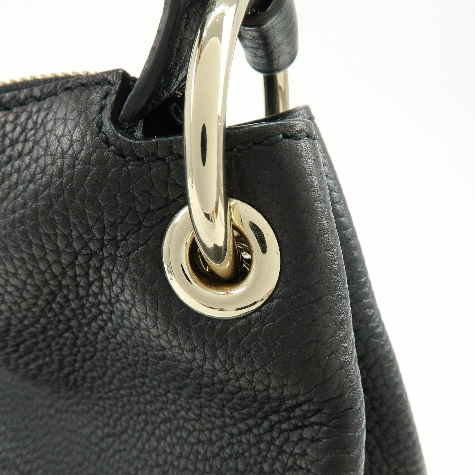SOHO Interlocking G Leather 2Way Bag Shoulder Bag Black 408825 — view 13