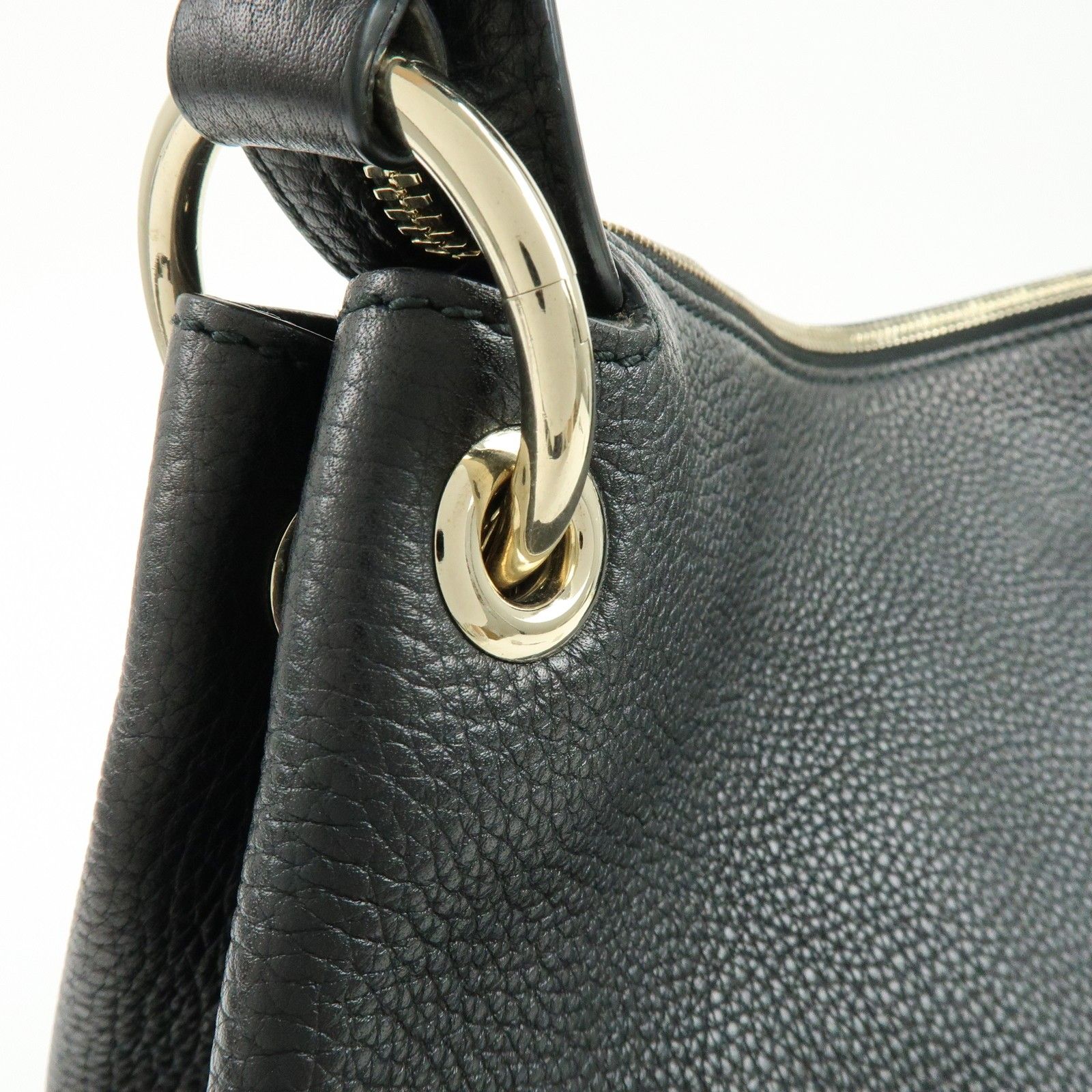 SOHO Interlocking G Leather 2Way Bag Shoulder Bag Black 408825 — view 14