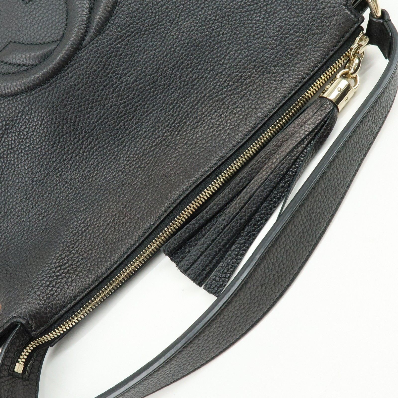 SOHO Interlocking G Leather 2Way Bag Shoulder Bag Black 408825 — view 17