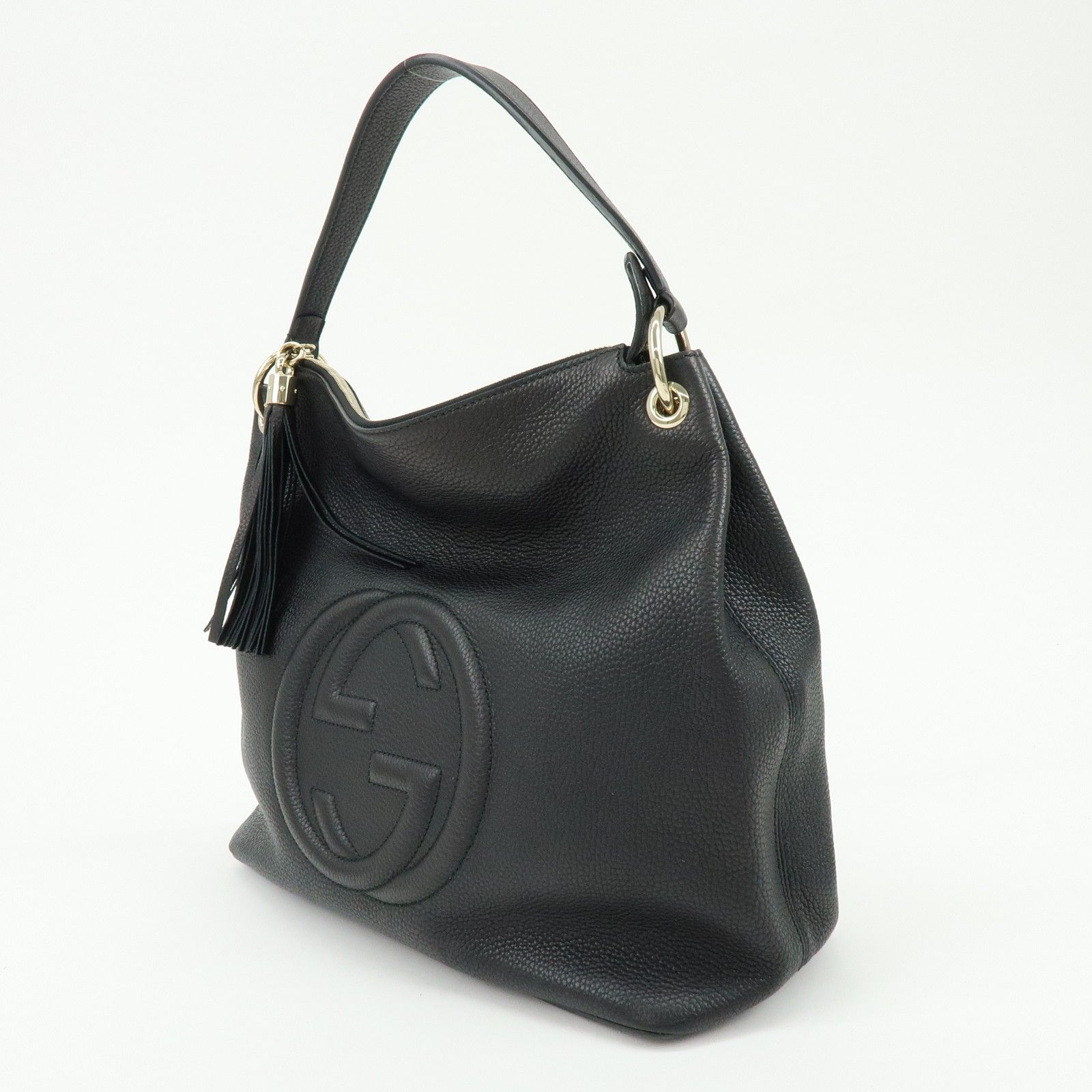 SOHO Interlocking G Leather 2Way Bag Shoulder Bag Black 408825 — view 3